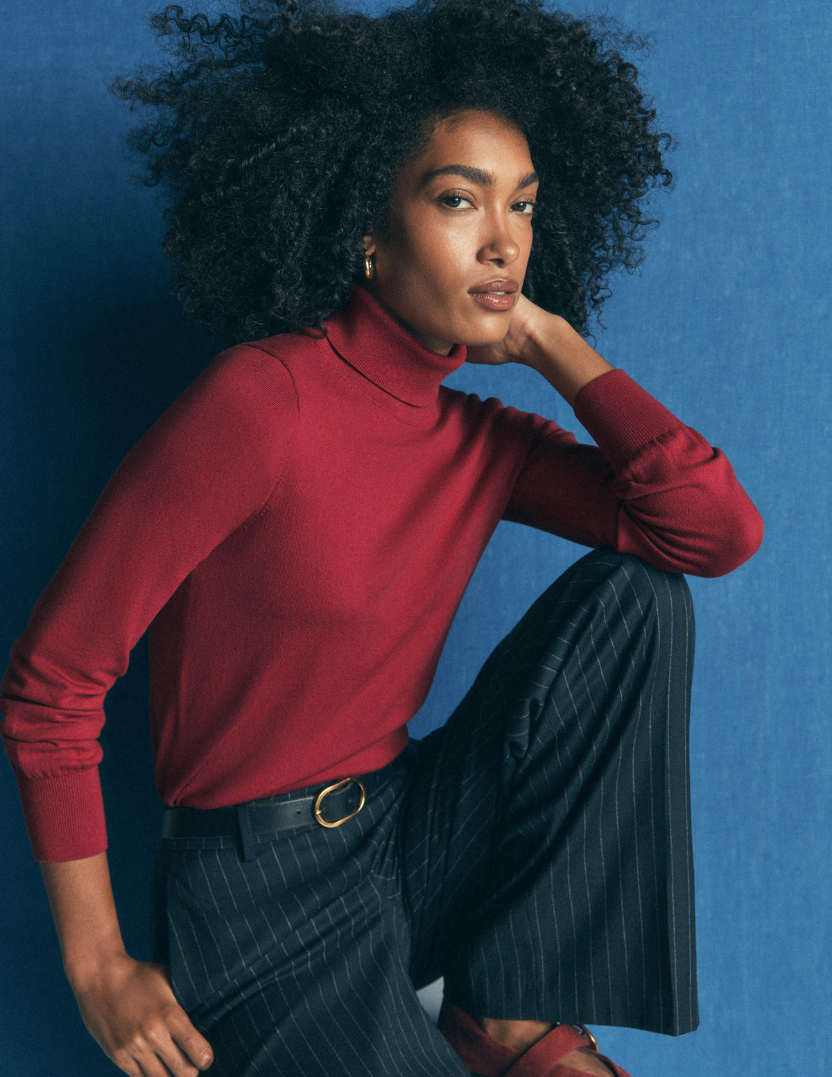 Camilla Rollkragenpullover-Erdiges Rot - Image 1