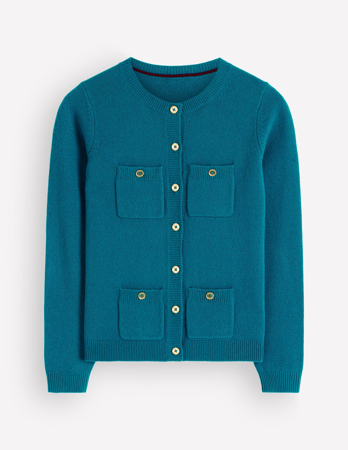 Marianne Strickjacke aus Merinowolle-Graublau-4