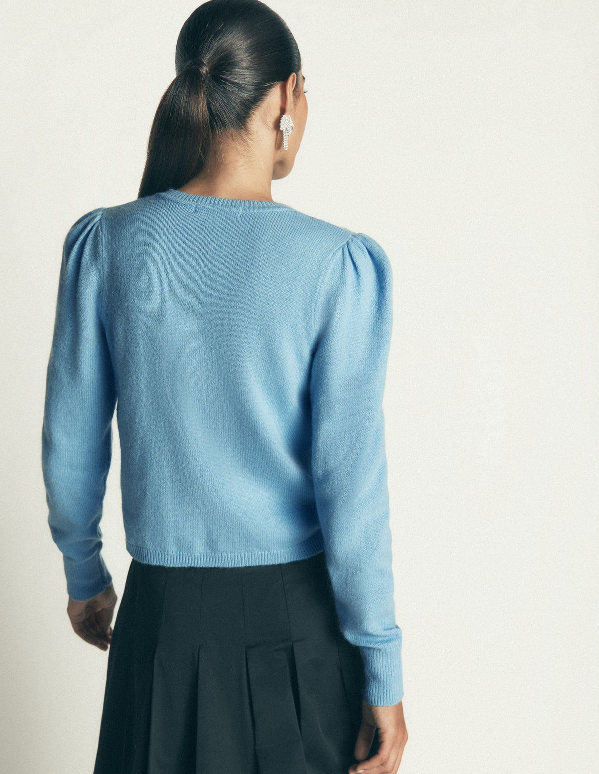 Ria Verzierte Strickjacke-Blau, Schleife - Image 4