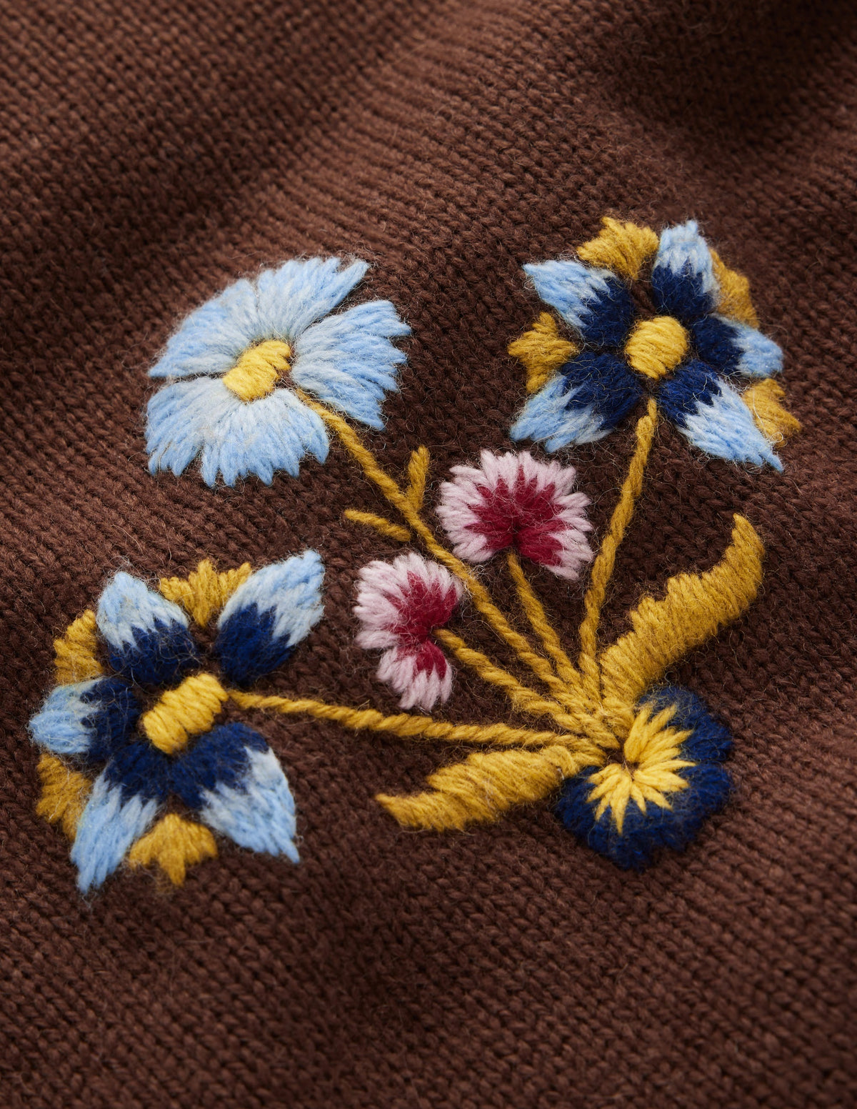 Ella Bestickter Strickpullover-Umbra, Blumenmuster-8