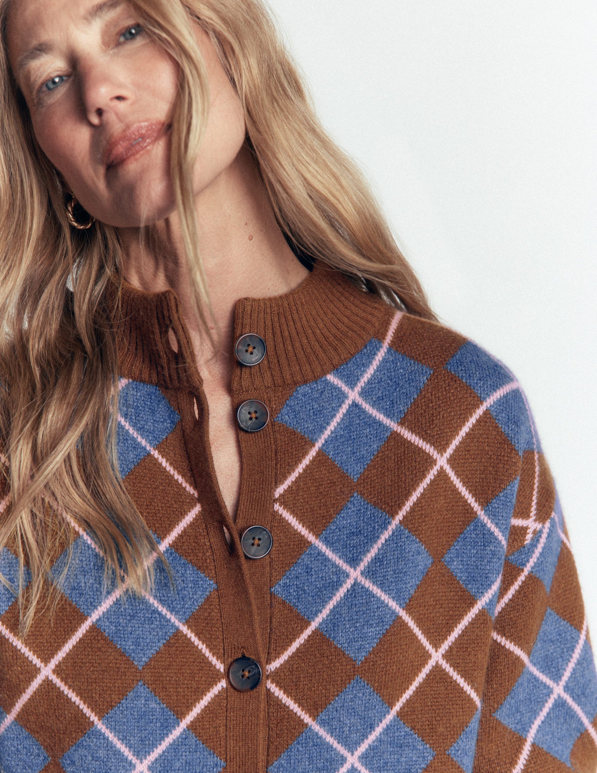 Jemma Jacquard-Strickjacke-Umbra, Argyle-3