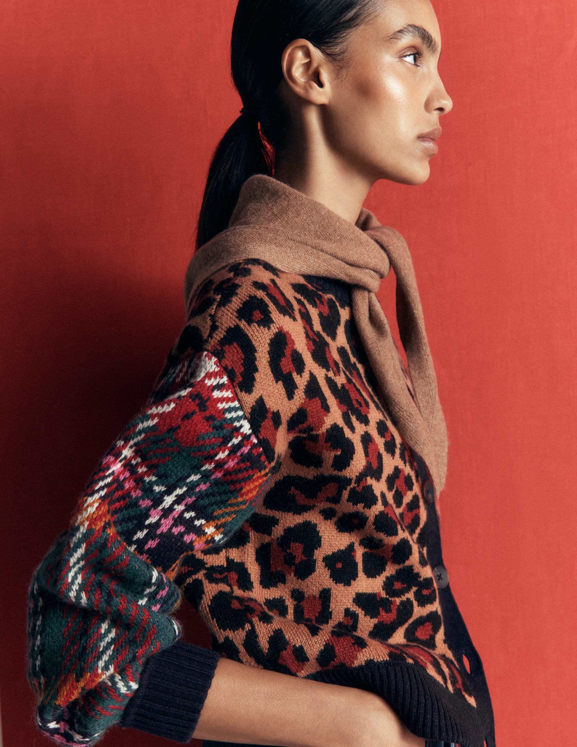 Jemma Jacquard-Strickjacke-Leopardenmuster Kuddelmuddel - Image 5
