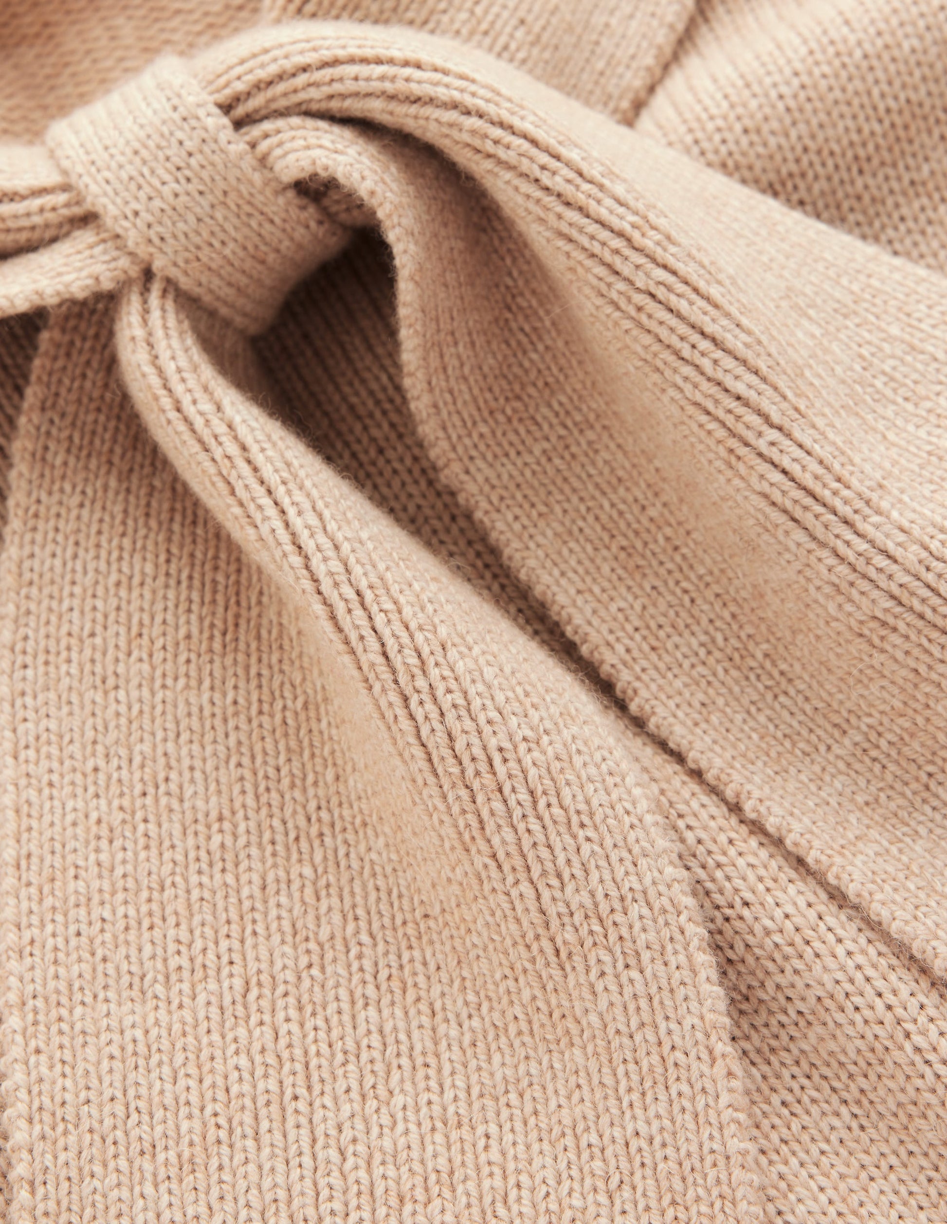 Lydia Strickpullover mit Bindeschleife am Ausschnitt-Graubraun Meliert-7