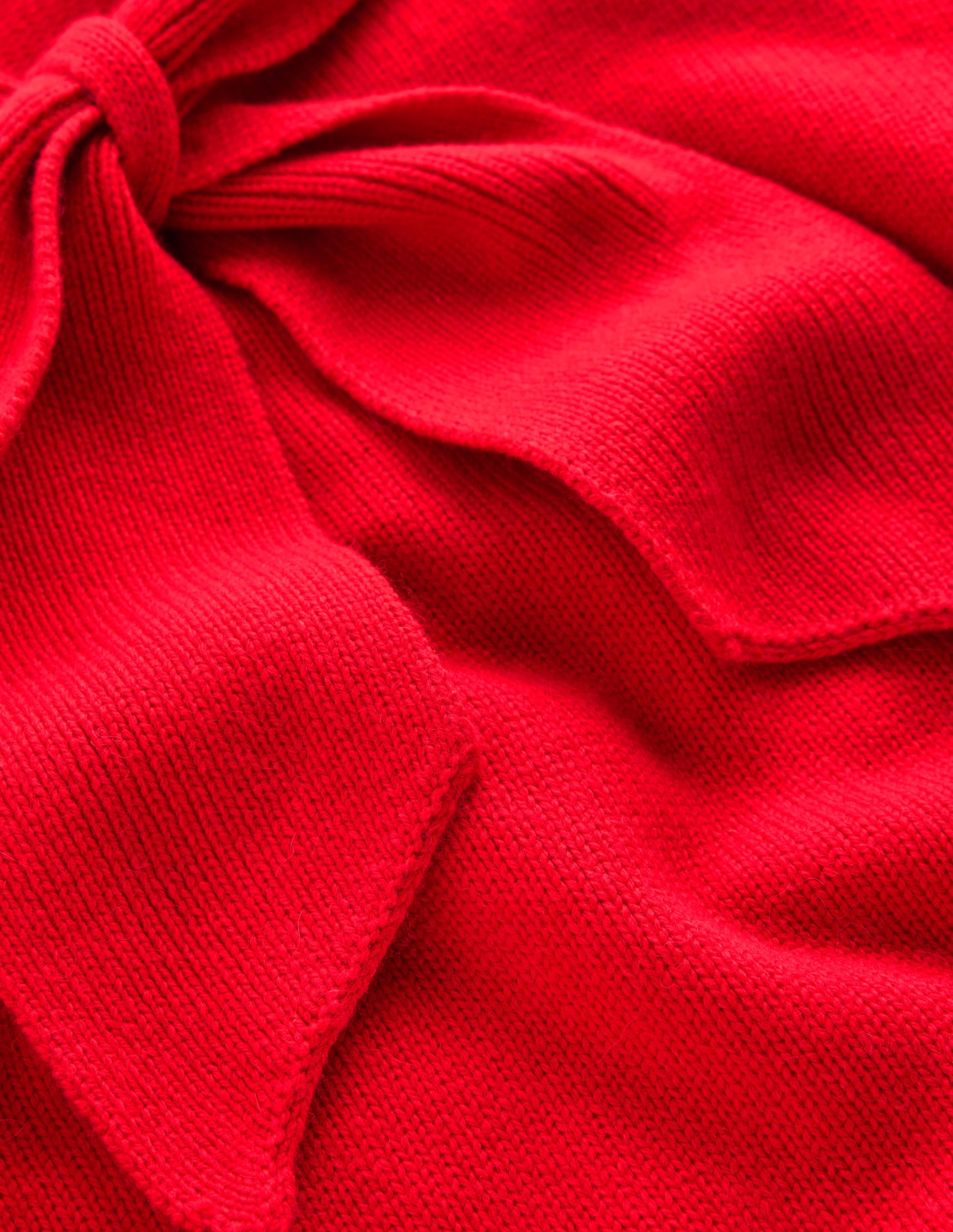 Lydia Strickpullover mit Bindeschleife am Ausschnitt-Mohnblumenrot - Image 7