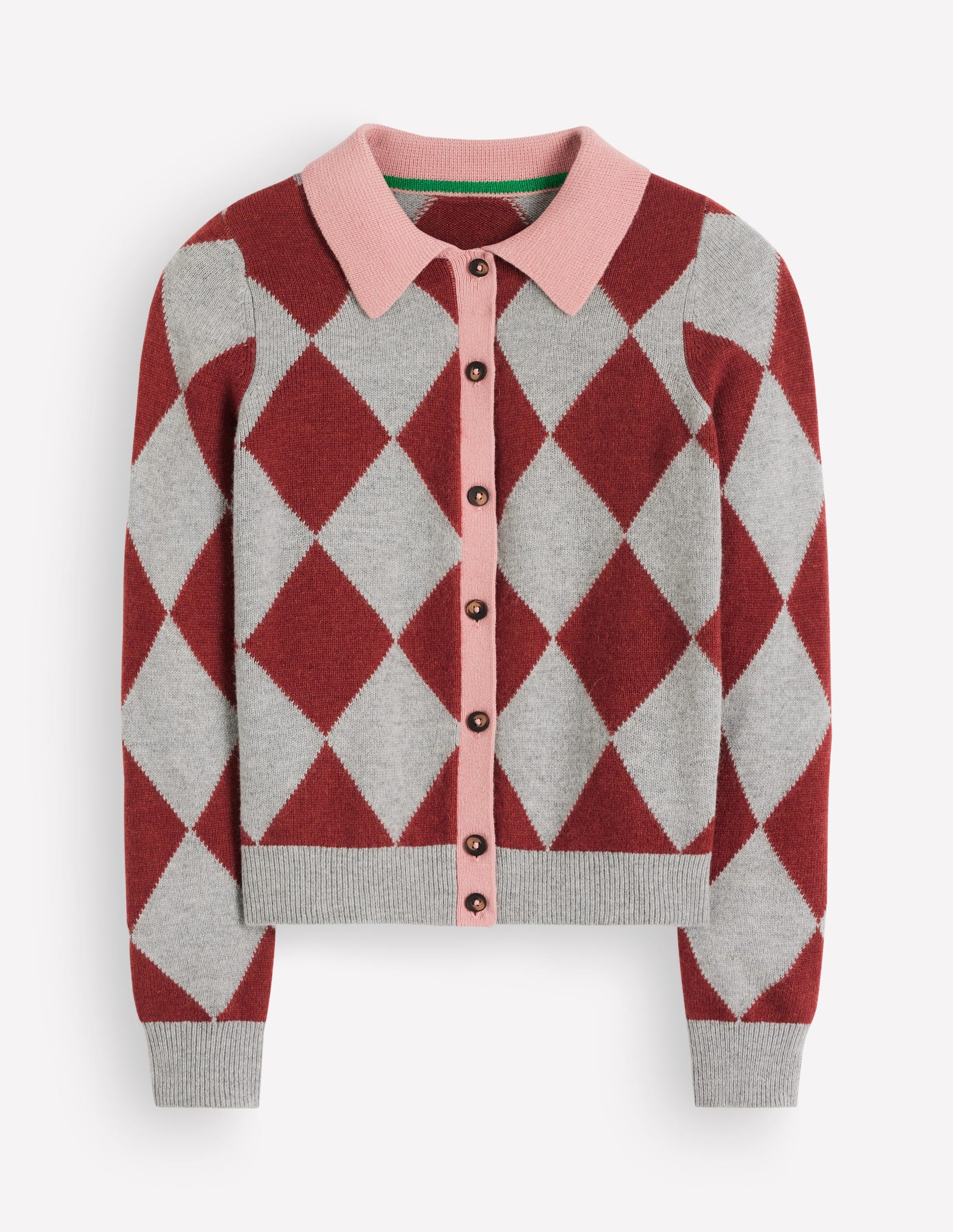 Ariadne Strickjacke aus Alpaka-Mischung-Braun Argyle-7