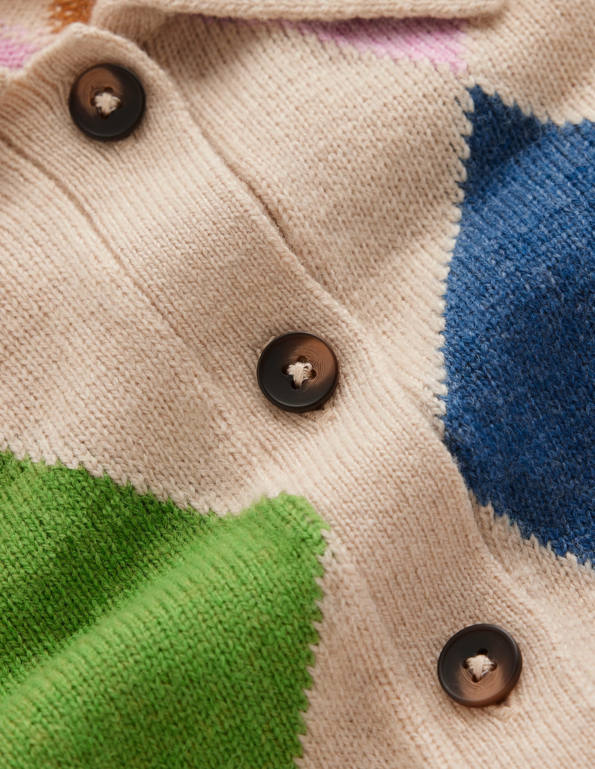 Ariadne Strickjacke aus Alpaka-Mischung-Haferbeige Meliert, Bunt Argyle - Image 6