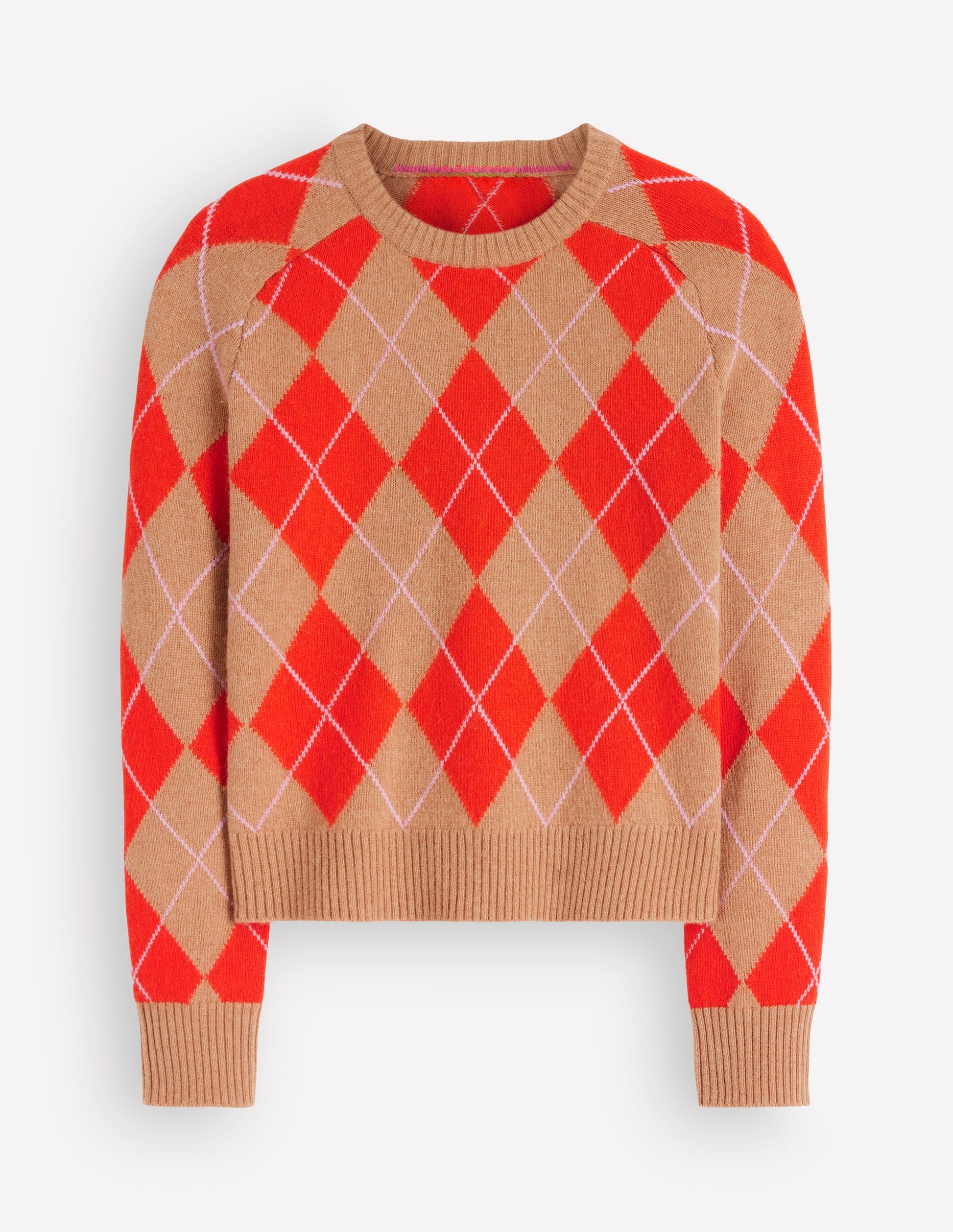 Ariadne Pullover aus Alpaka-Mischung-Orange Argyle-6