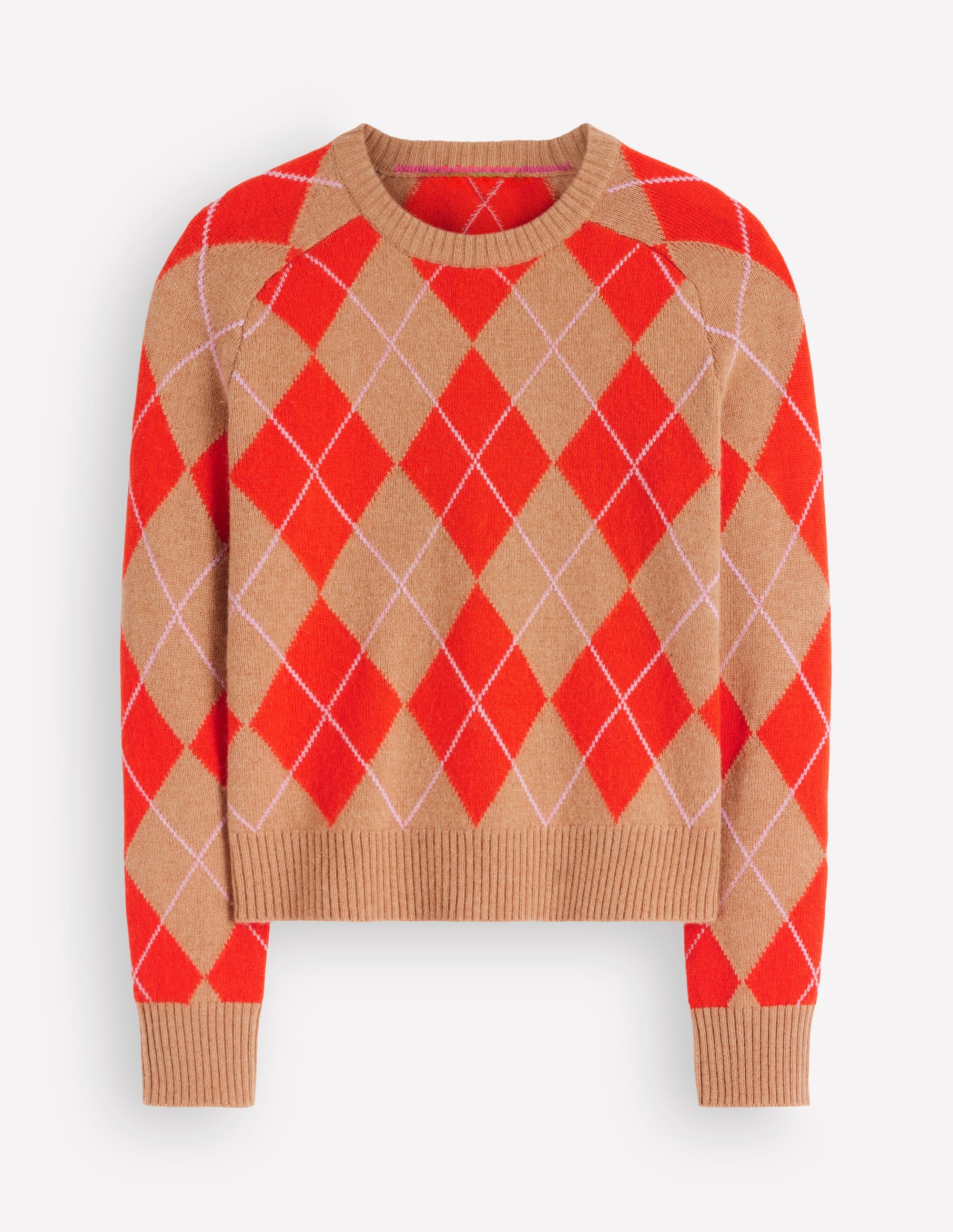 Ariadne Pullover aus Alpaka-Mischung-Orange Argyle - Image 6