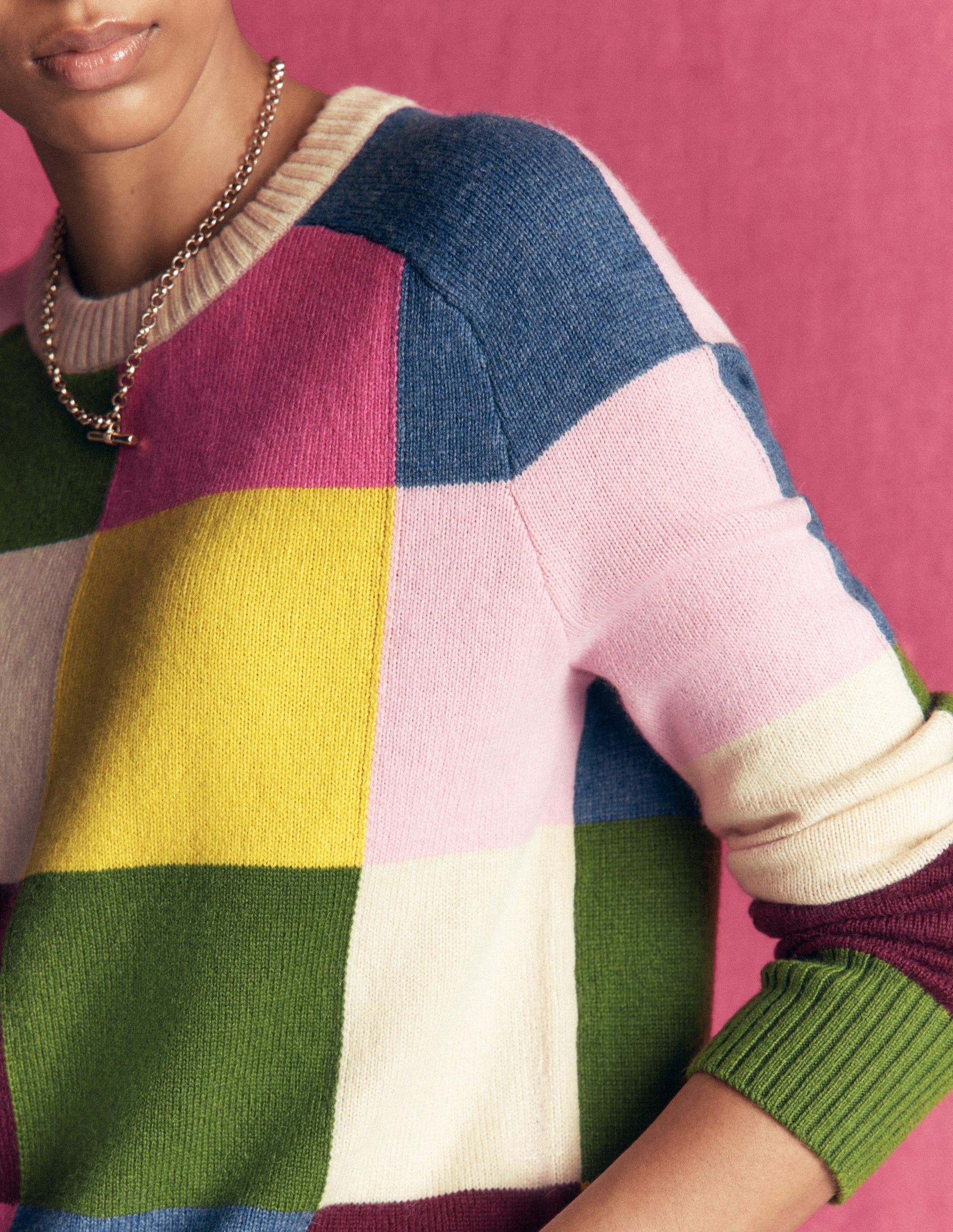 Ariadne Pullover aus Alpaka-Mischung-Bunt Vichykaro - Image 3