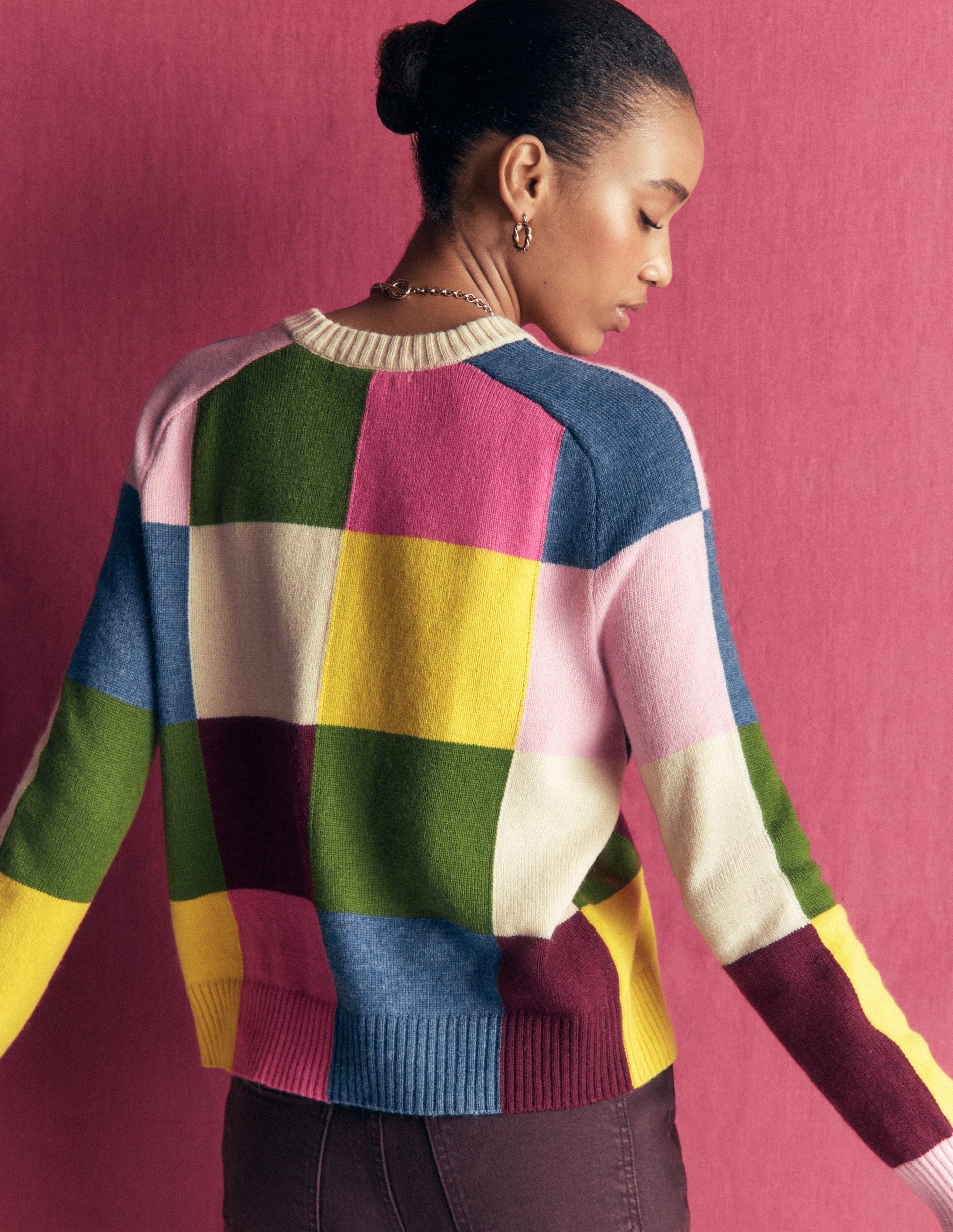 Ariadne Pullover aus Alpaka-Mischung-Bunt Vichykaro-4