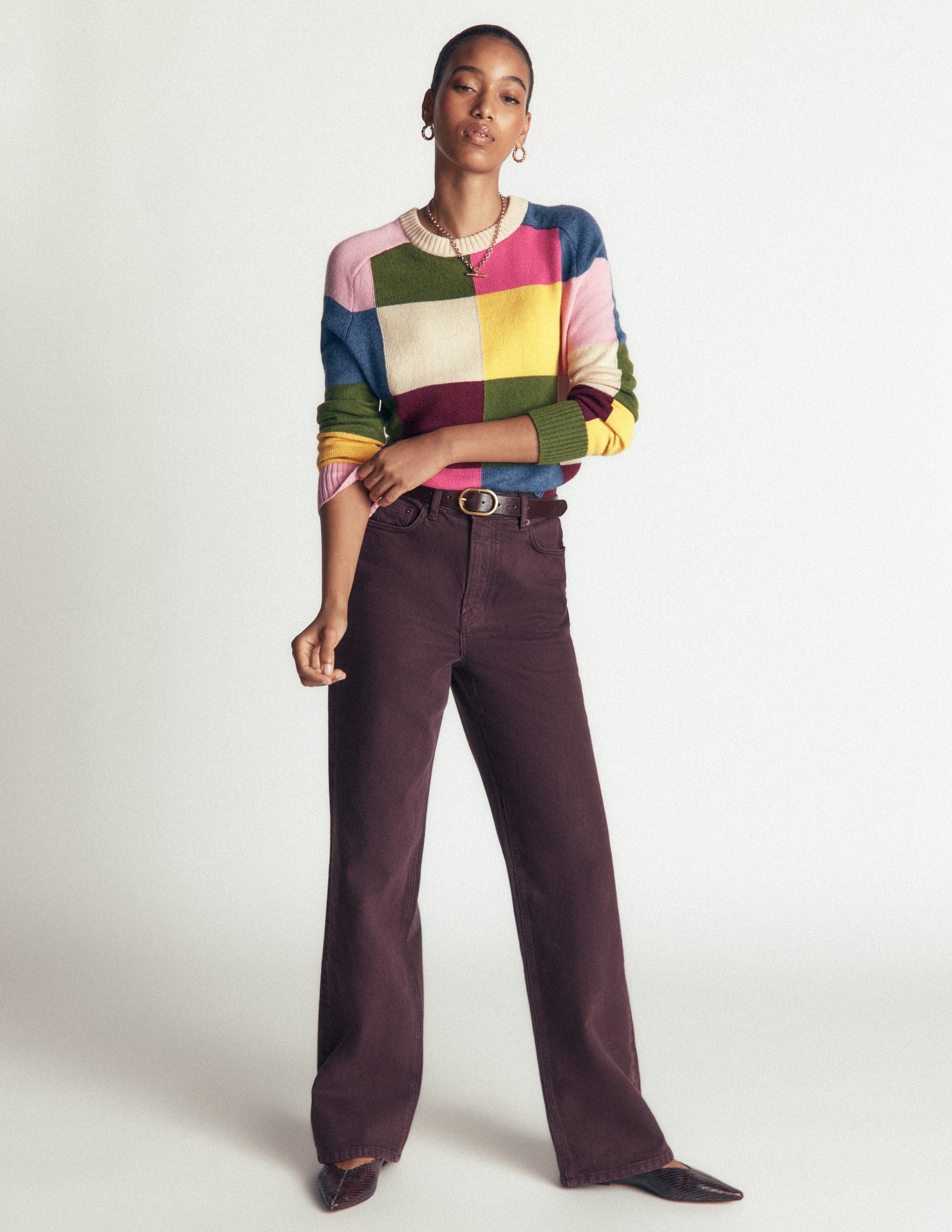 Ariadne Pullover aus Alpaka-Mischung-Bunt Vichykaro-5