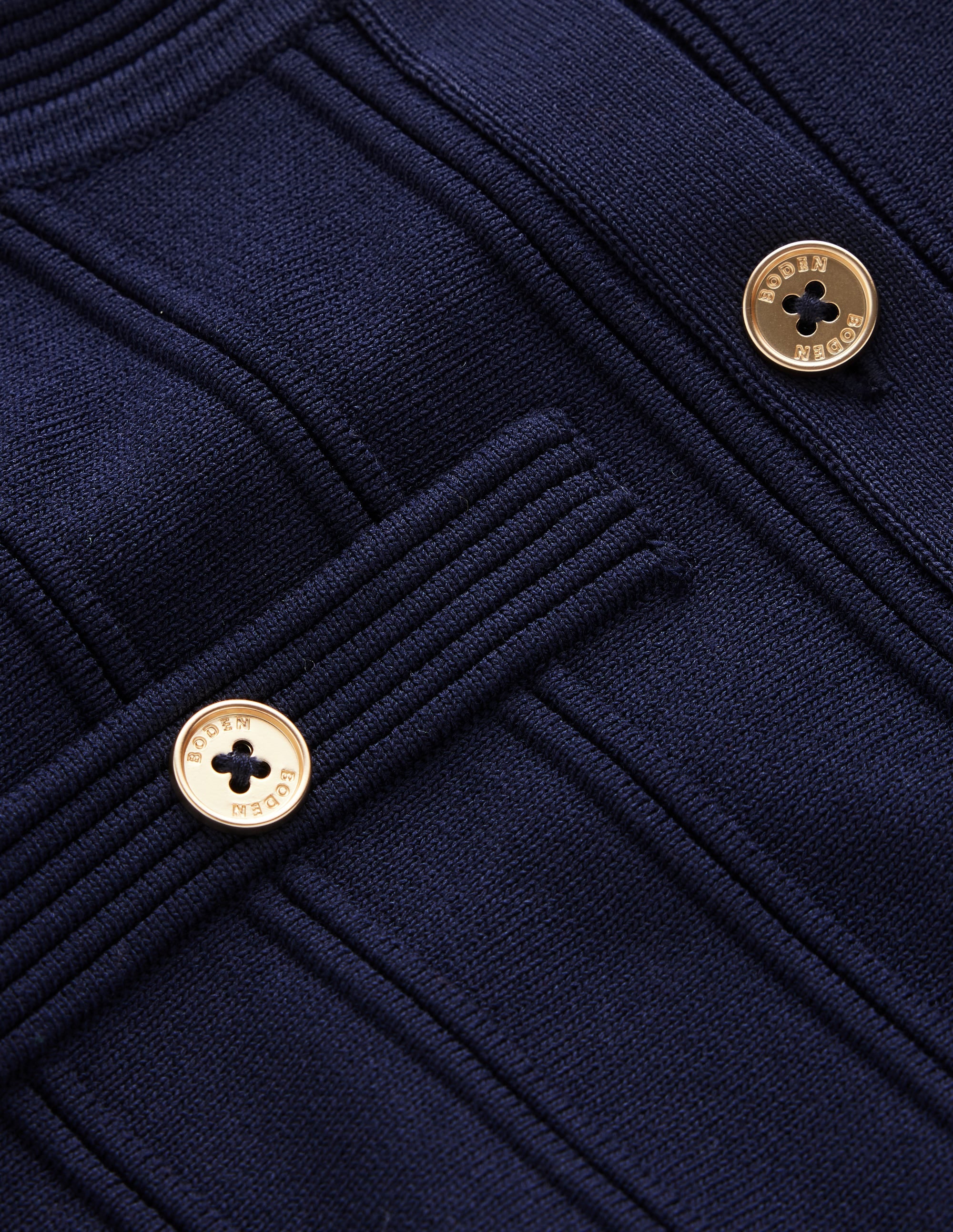 Ottoman Stitch Cardigan-Navy - Image 8