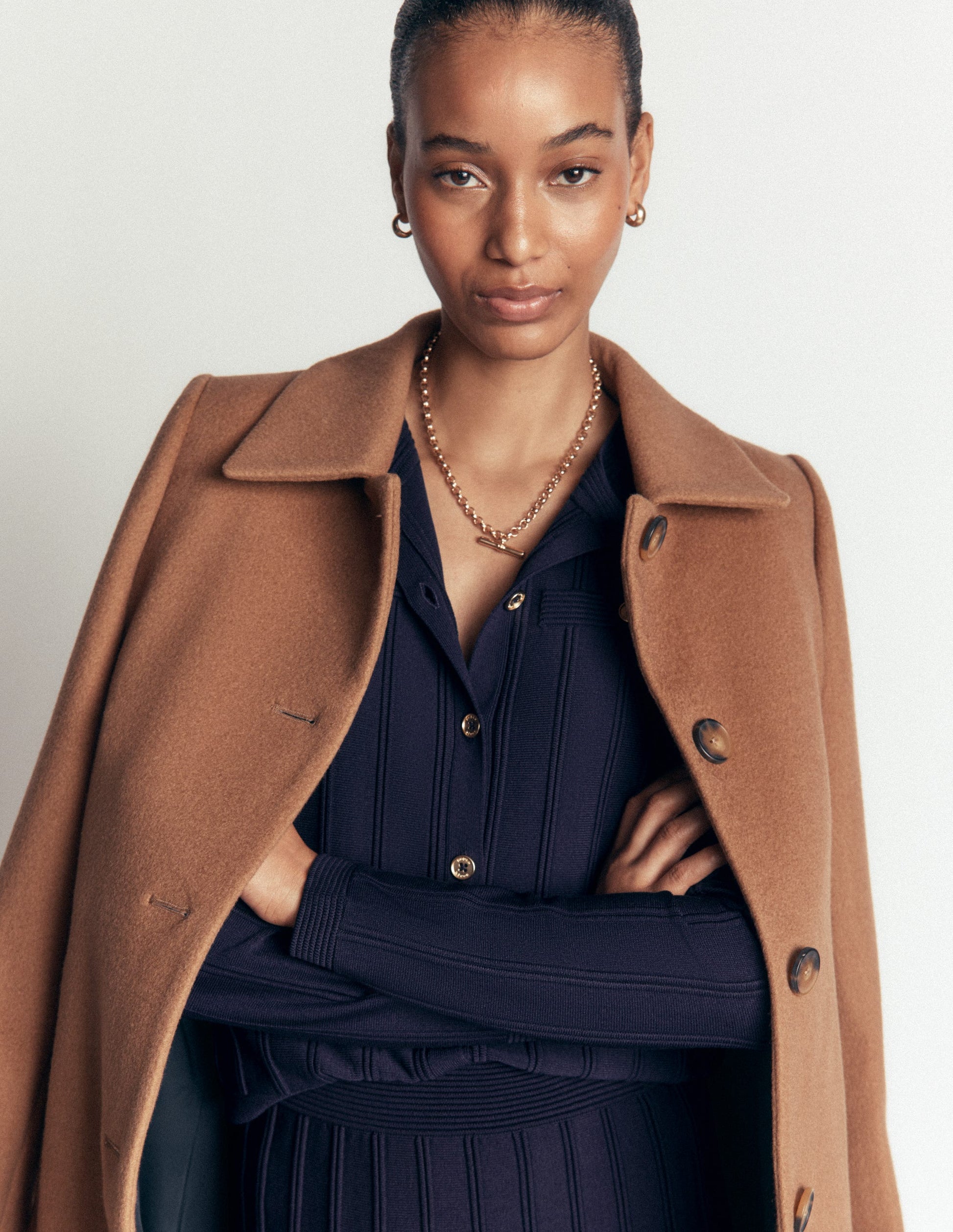 Ottoman Stitch Cardigan-Navy-5