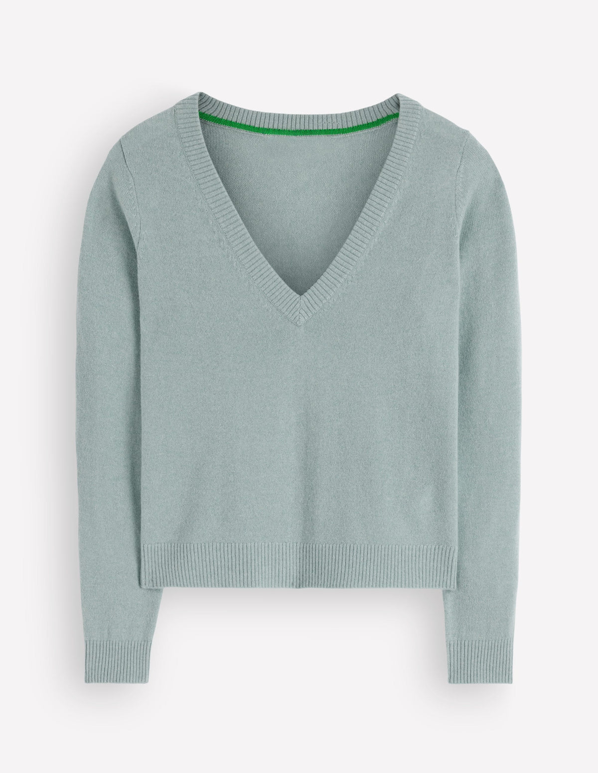 Elsie Kaschmirpullover mit V-Ausschnitt-Klarer Himmel-5