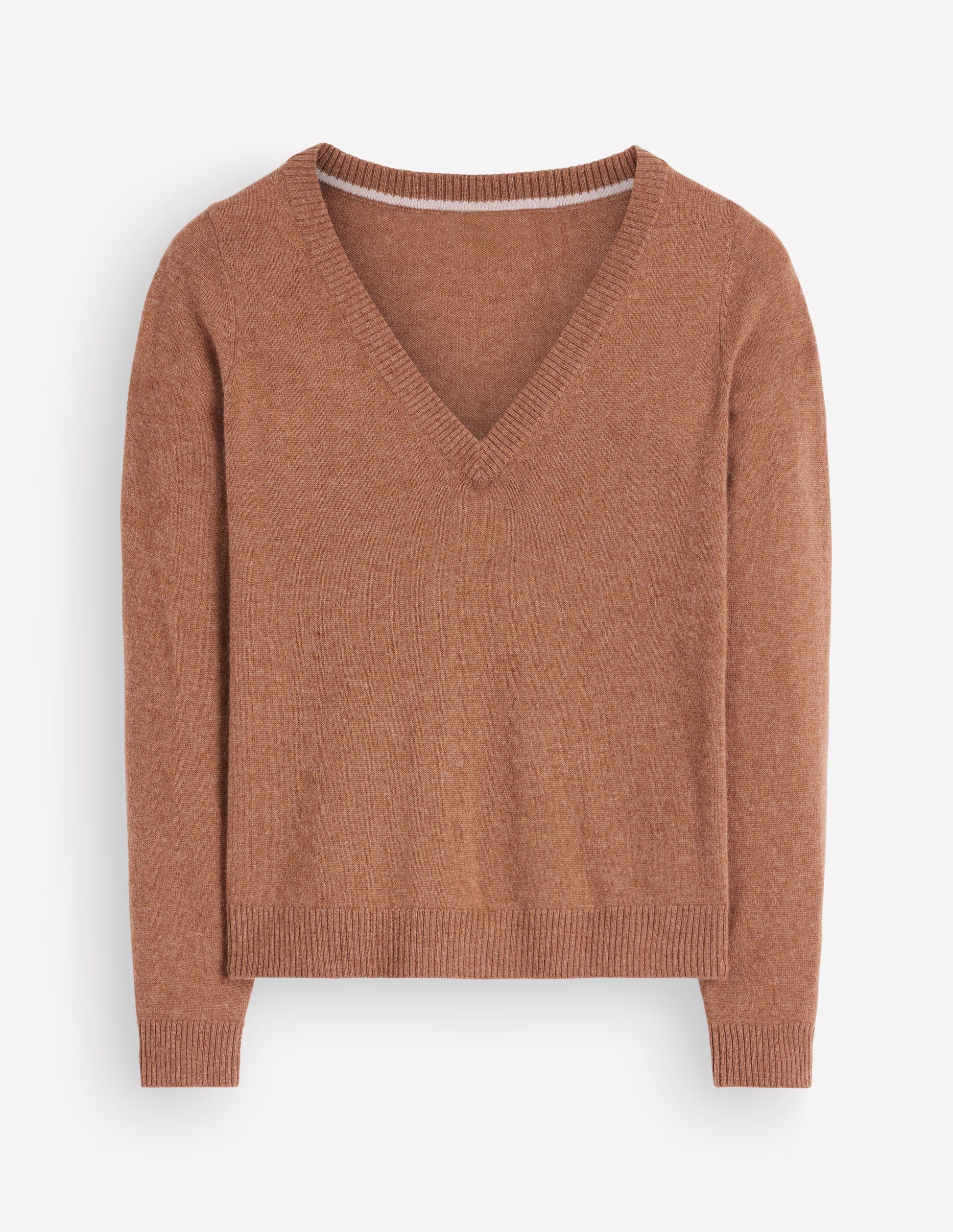 Elsie Cashmere V Neck Jumper-Warm Ginger-6