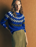 Mae Fair-Isle-Strickpullover-BLAU PASSE
