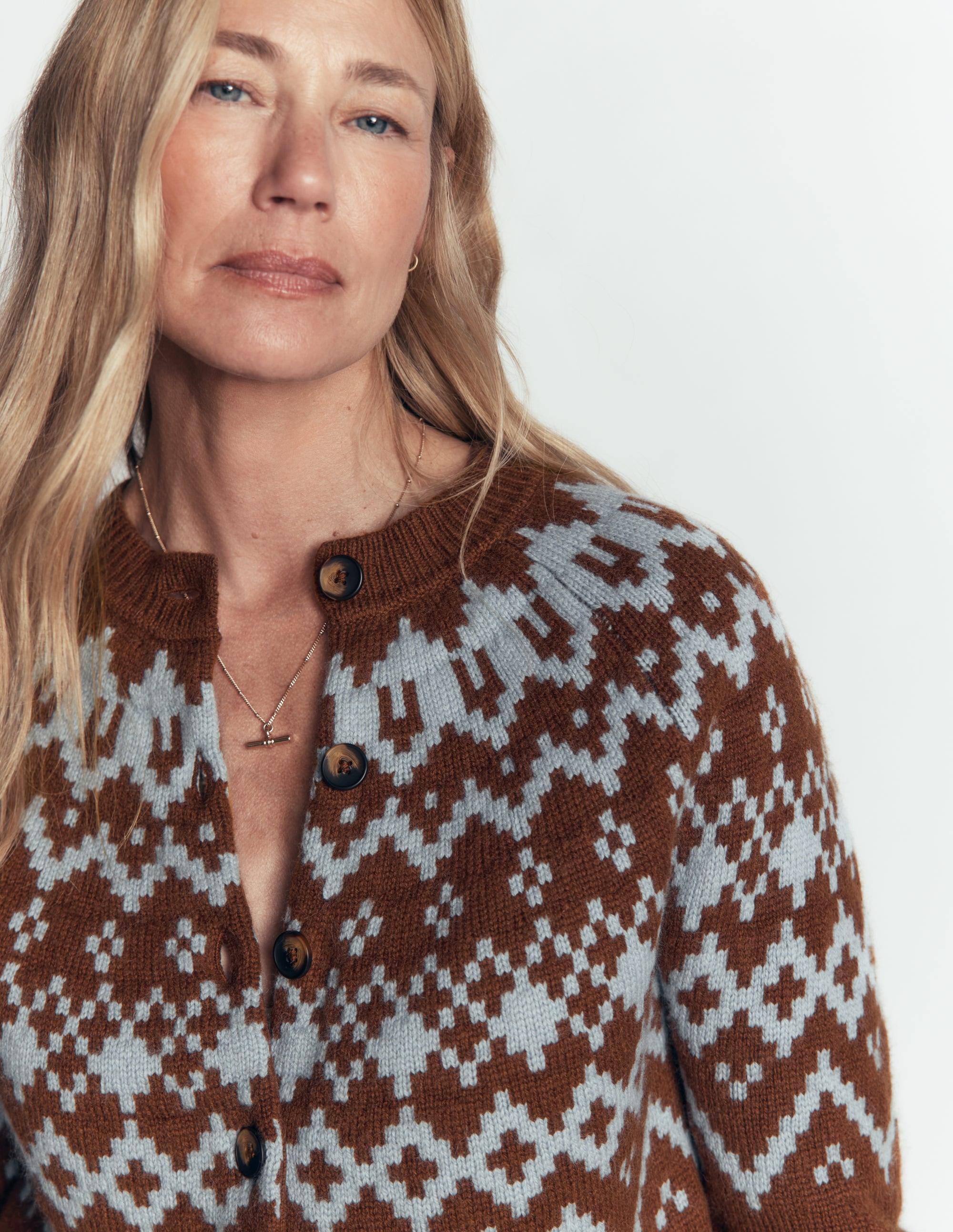 Mae Fair Isle Cardigan-Potting Soil - Image 3
