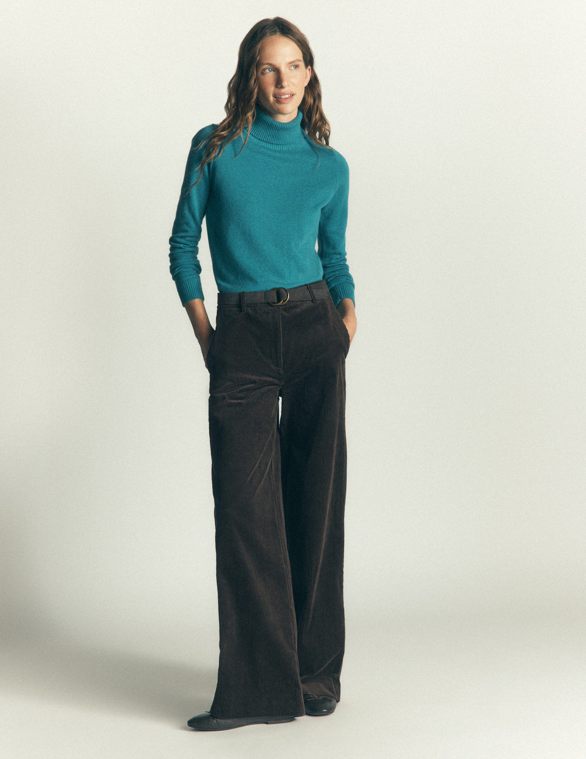 Elsie Rollkragenpullover aus Kaschmir-Azurblau-5