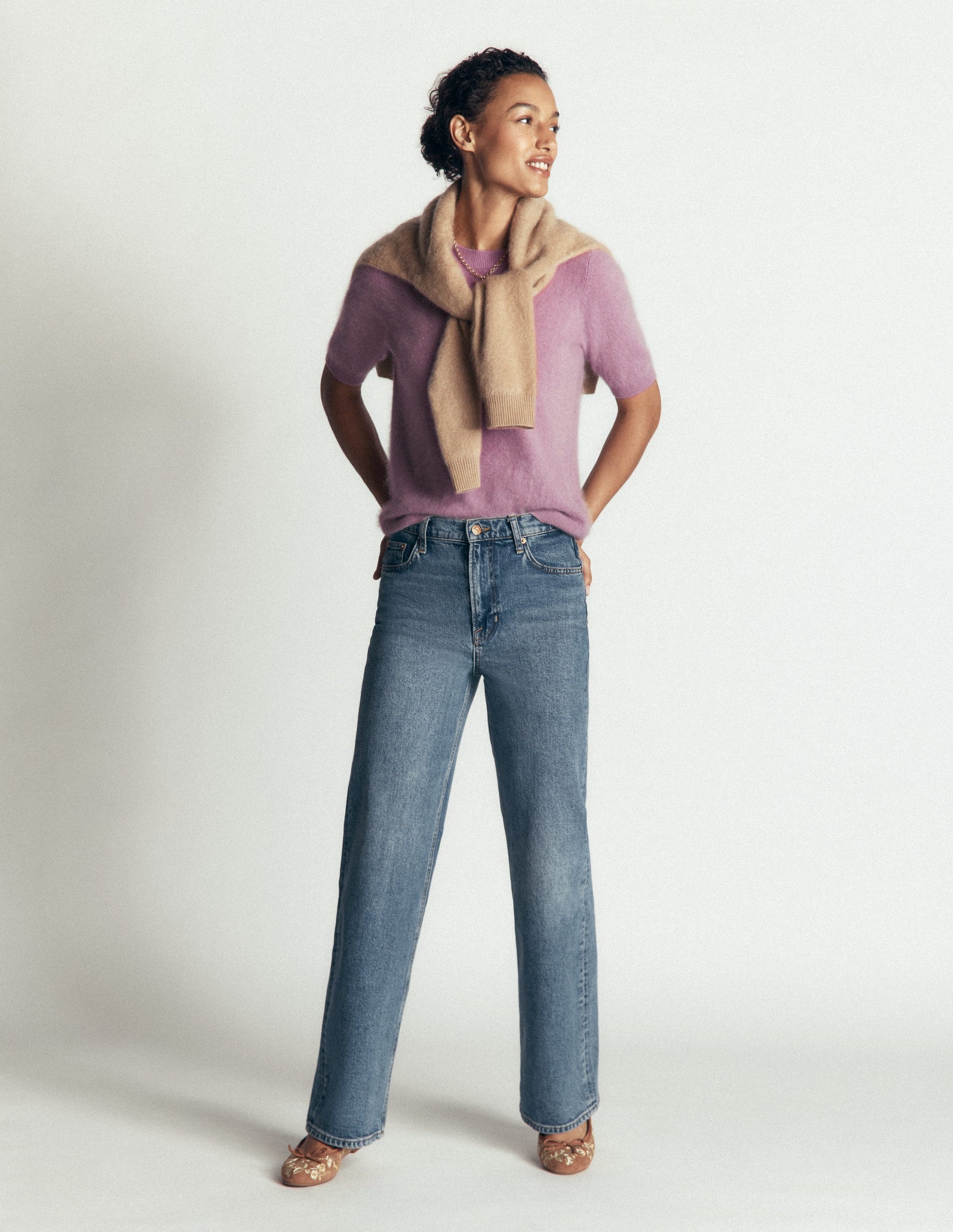 Kat Brushed Cashmere T-shirt-Soft Lavendar-5