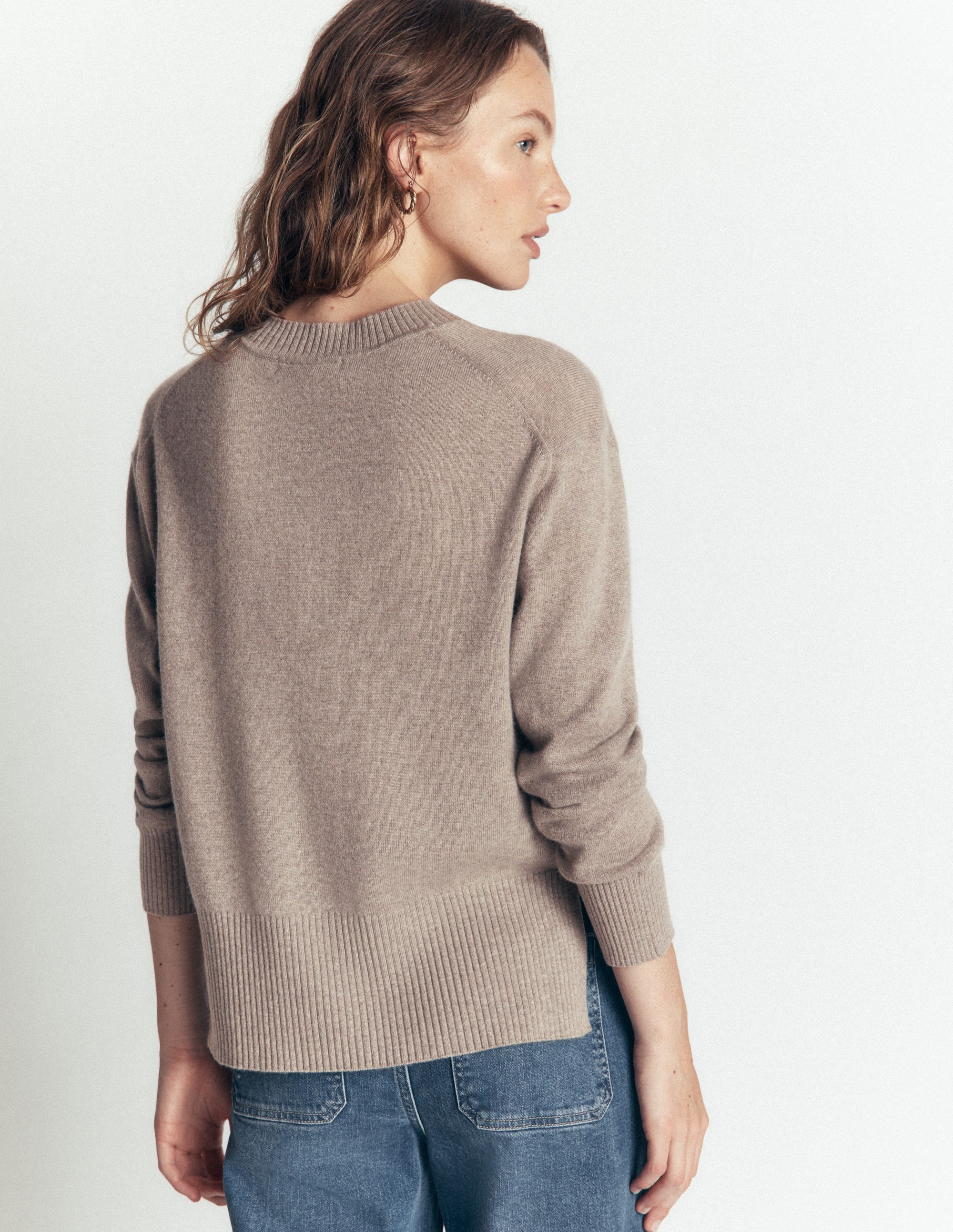 Fay Cashmere Crew Neck Jumper-Mink Melange - Image 3