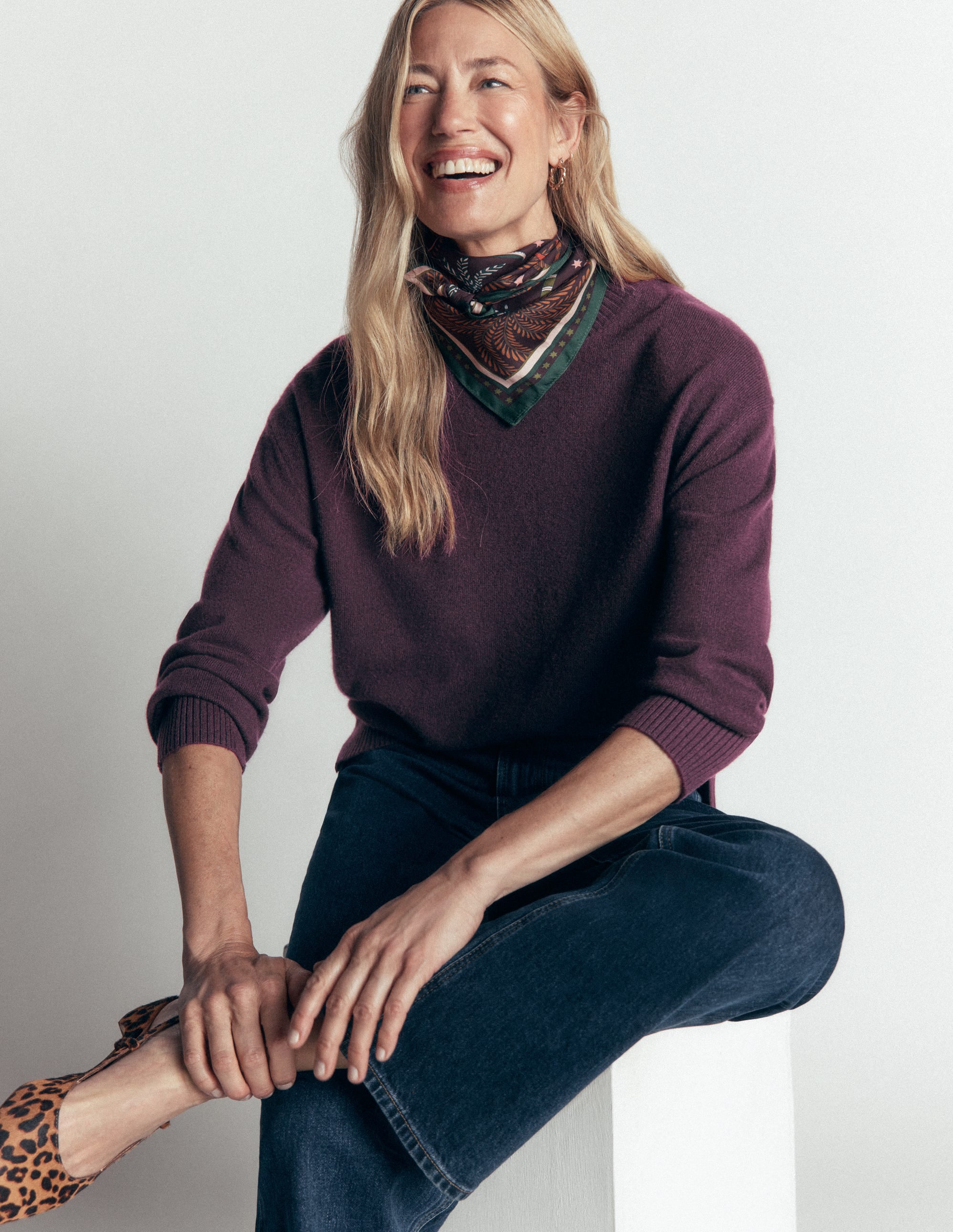 Fay Cashmere Crew Neck Jumper-Winetasting - Image 1