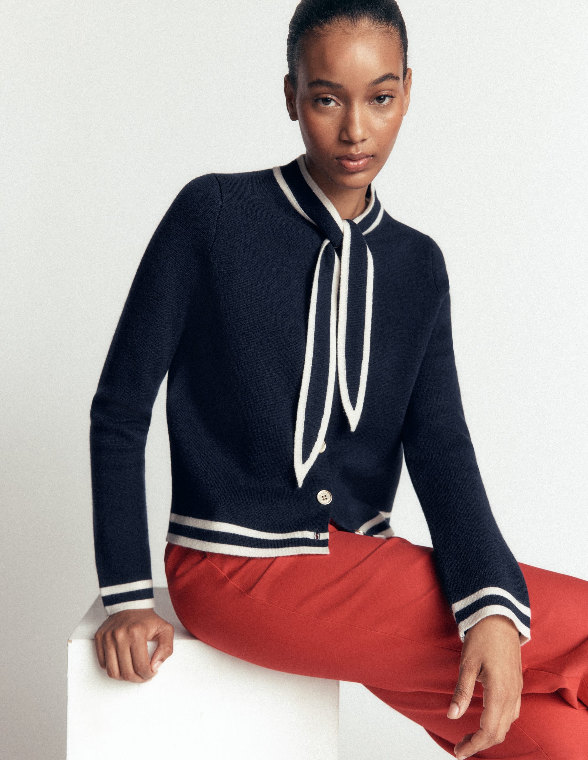 Milano Jacke zum Binden-Marineblau - Image 2