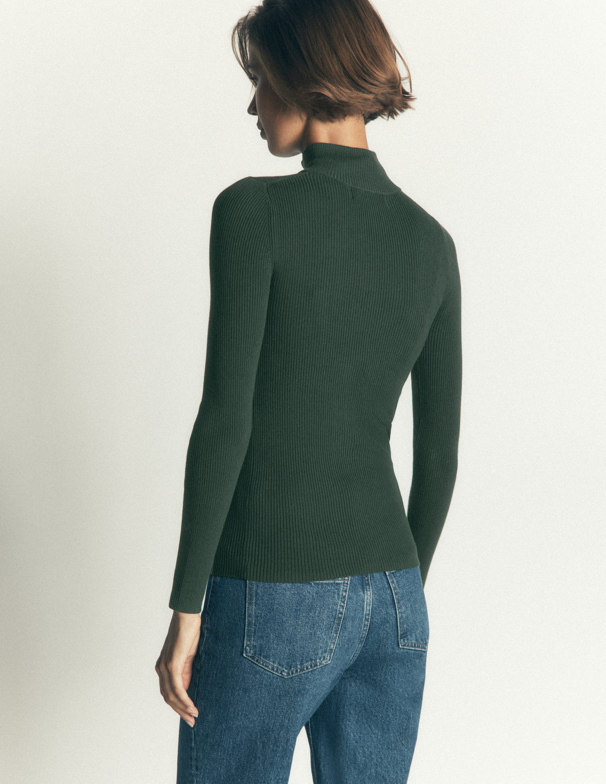 Zelda Rippstrickpullover mit Halbreißverschluss-Waldlichtung - Image 3