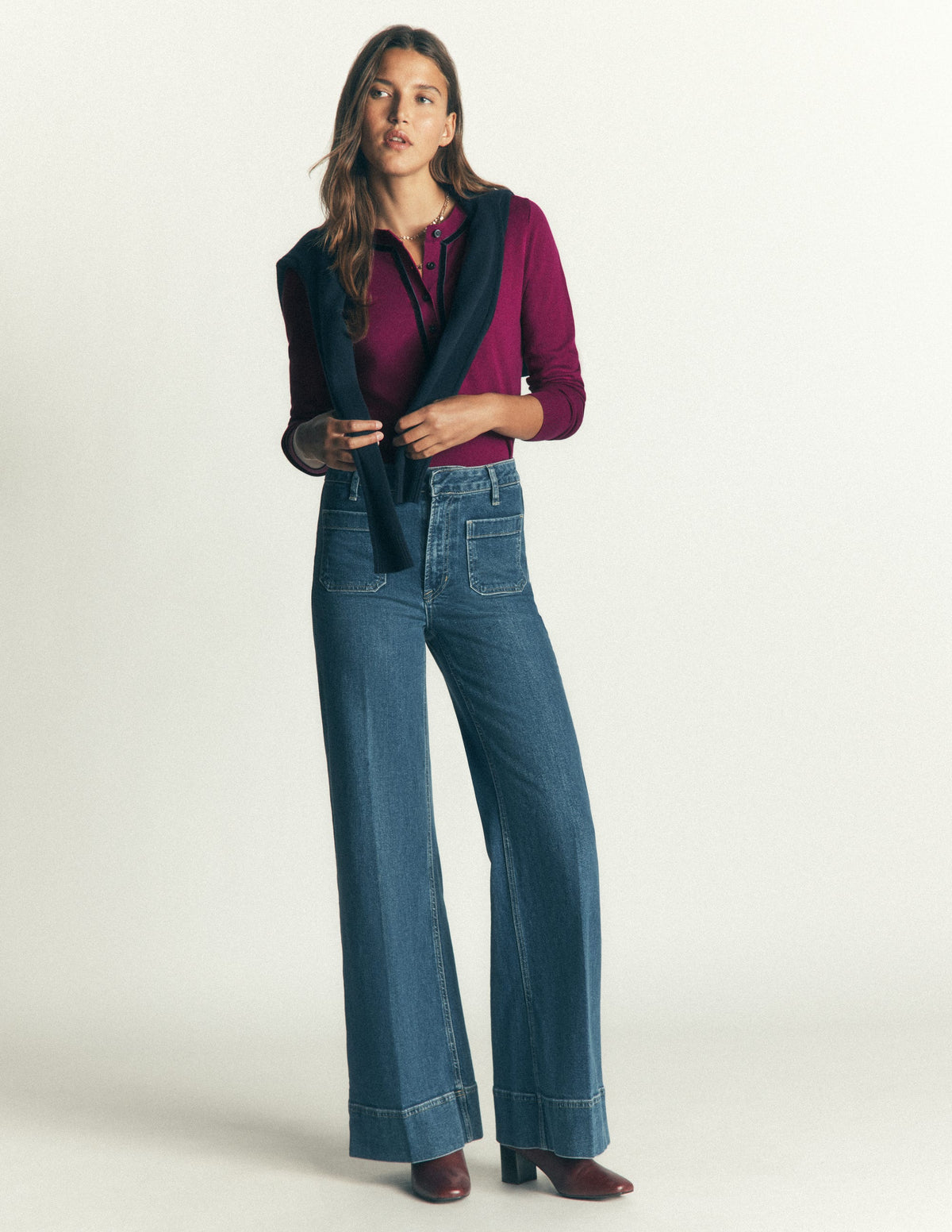 Violet Henley-Shirt mit Samtbesatz-Multi Lace - Image 4