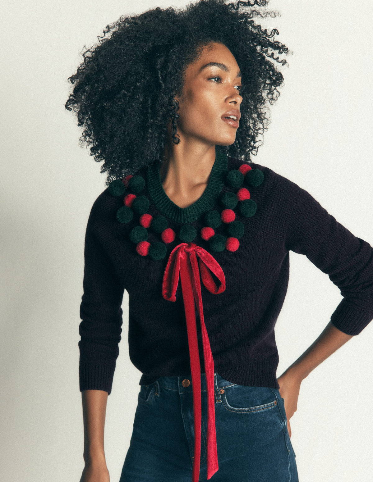Mae Origineller Pullover-Marineblau Kranz-4