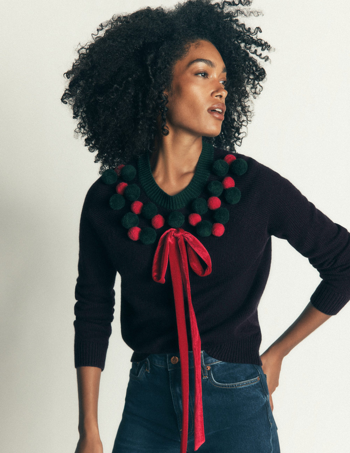 Mae Novelty Jumper-Navy Wreath - Image 4
