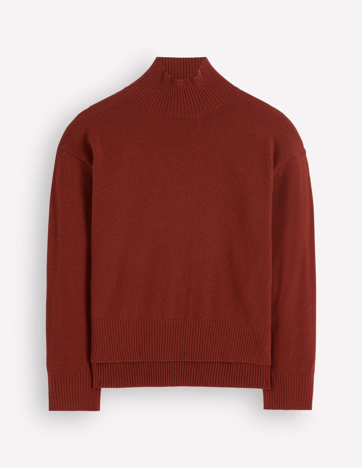 Fay Hochgeschlossener Kaschmirpullover-Braun-Orange-7