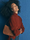 Fay Hochgeschlossener Kaschmirpullover-Braun-Orange