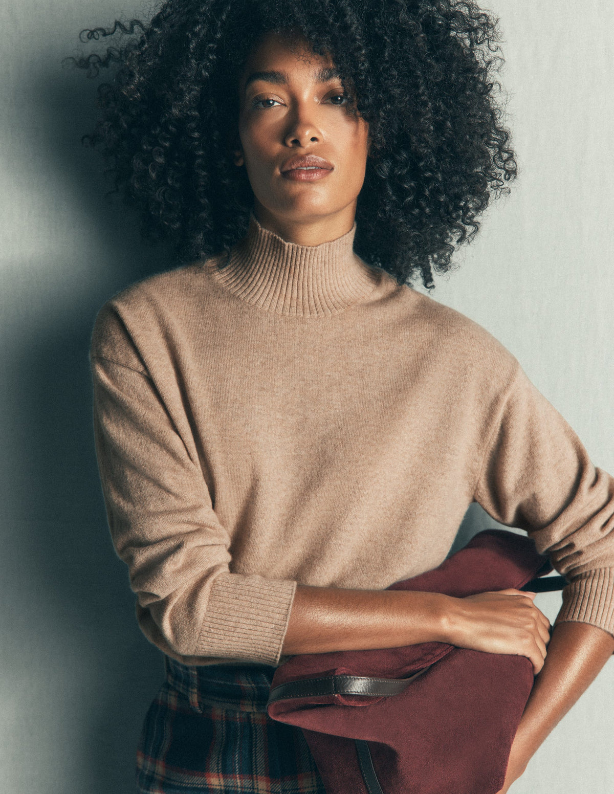 Fay Hochgeschlossener Kaschmirpullover-Graubraun Meliert-1