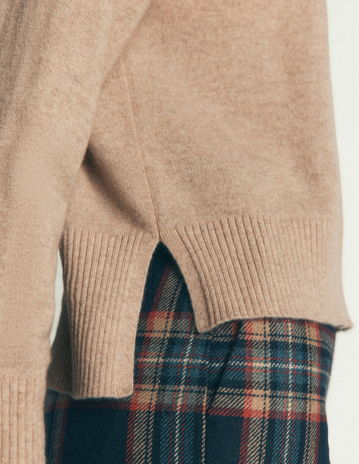 Fay Hochgeschlossener Kaschmirpullover-Graubraun Meliert-2
