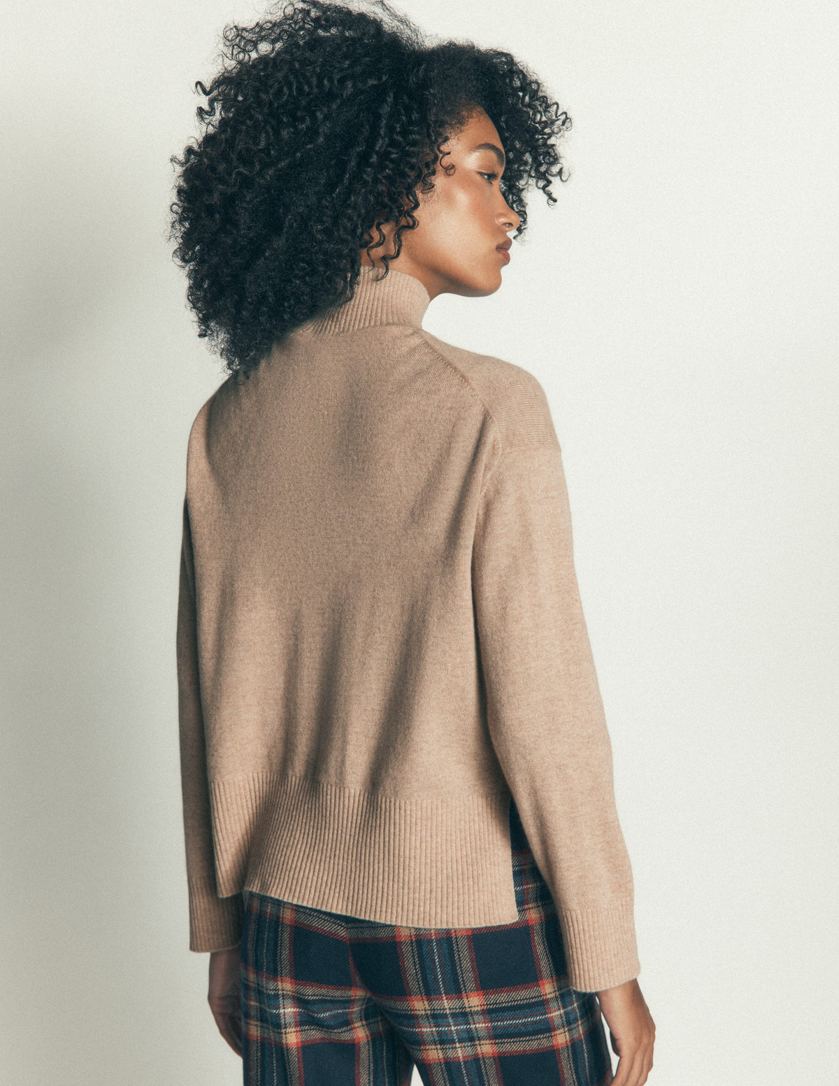 Fay Hochgeschlossener Kaschmirpullover-Graubraun Meliert - Image 3
