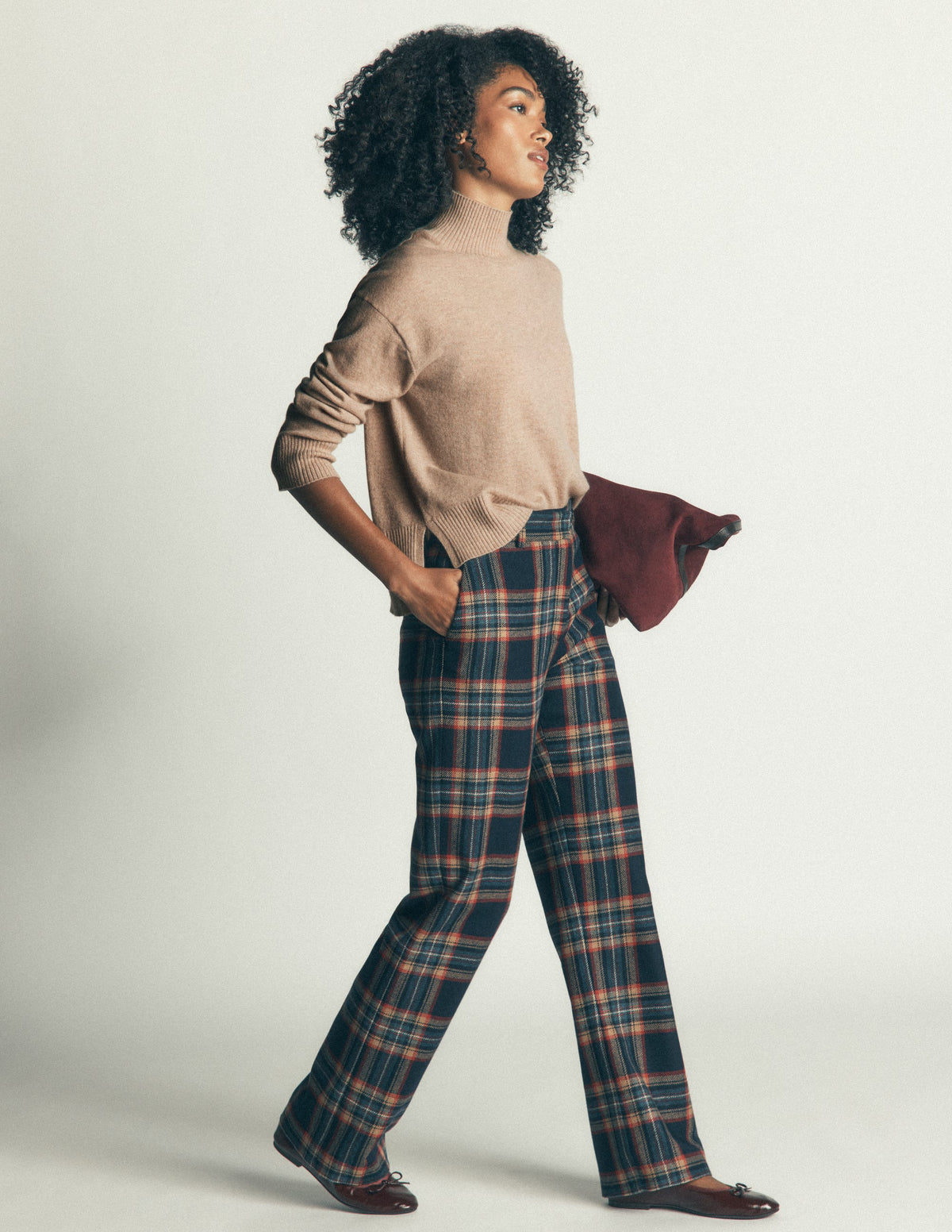 Fay Hochgeschlossener Kaschmirpullover-Graubraun Meliert-4