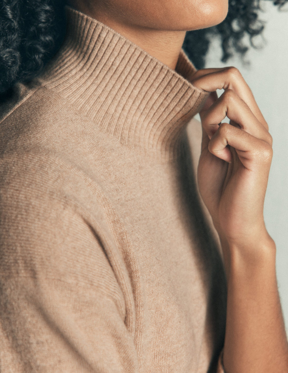 Fay Hochgeschlossener Kaschmirpullover-Graubraun Meliert - Image 6