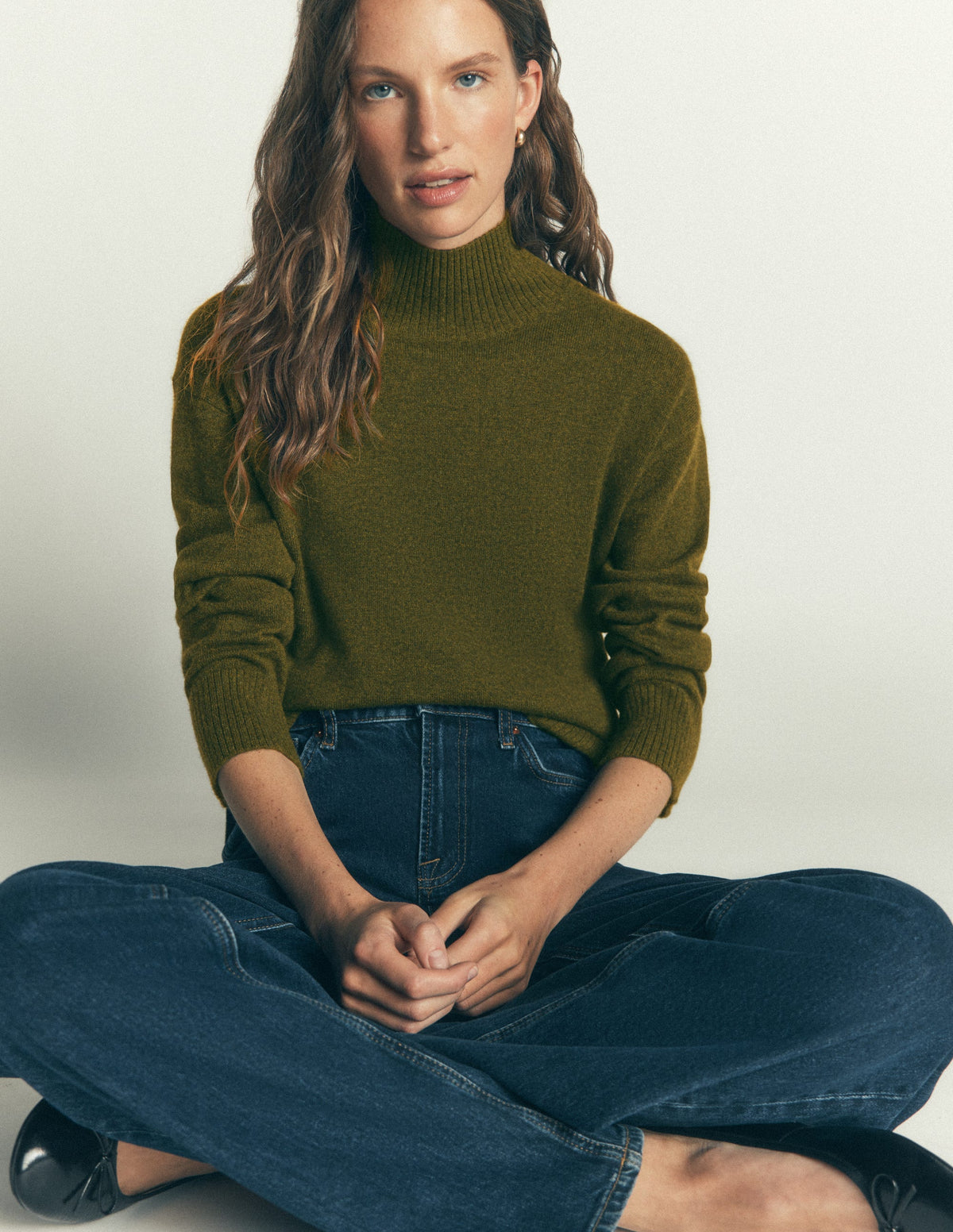 Marta Langer Merino-Pullover-Ockergrün - Image 2