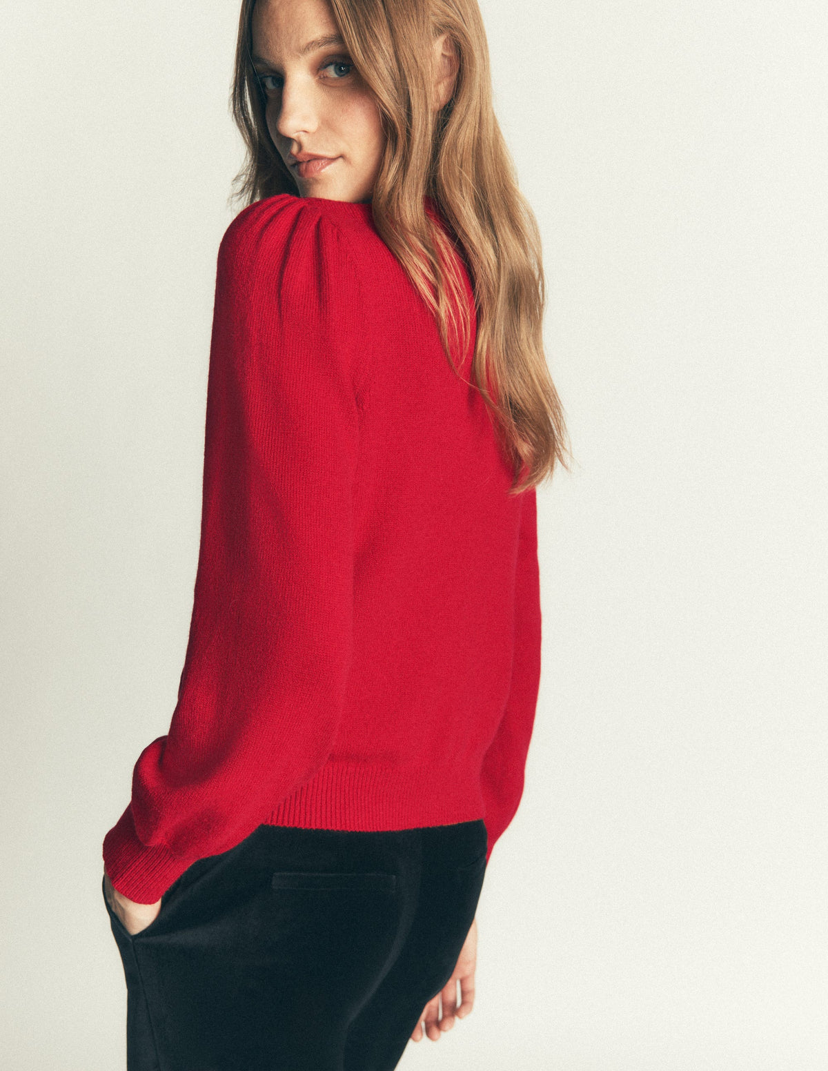 Ria Verzierter Strickpullover-Rot, Weihnachten-4