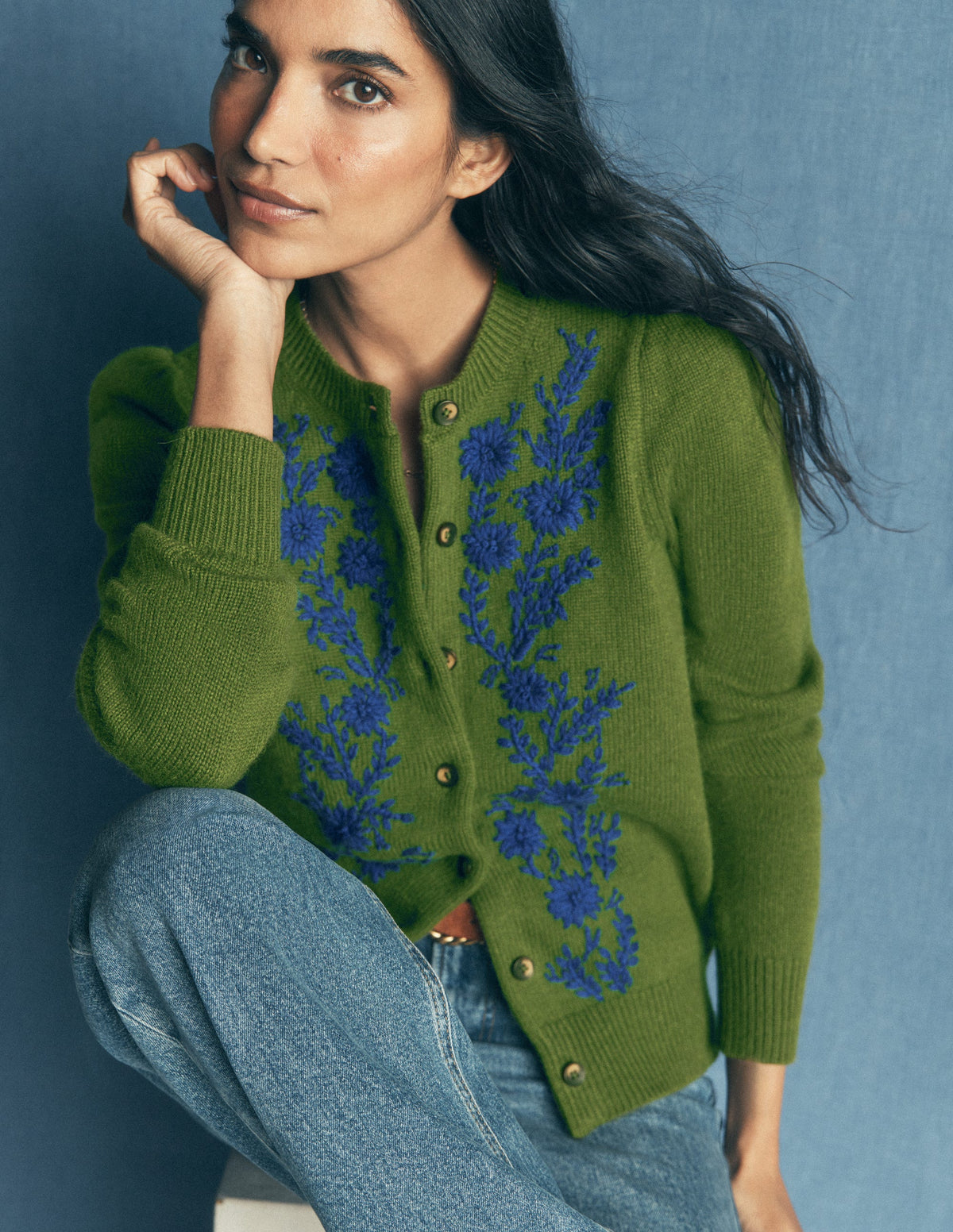 Strickjacke mit Stickerei-Schnittlauch-2