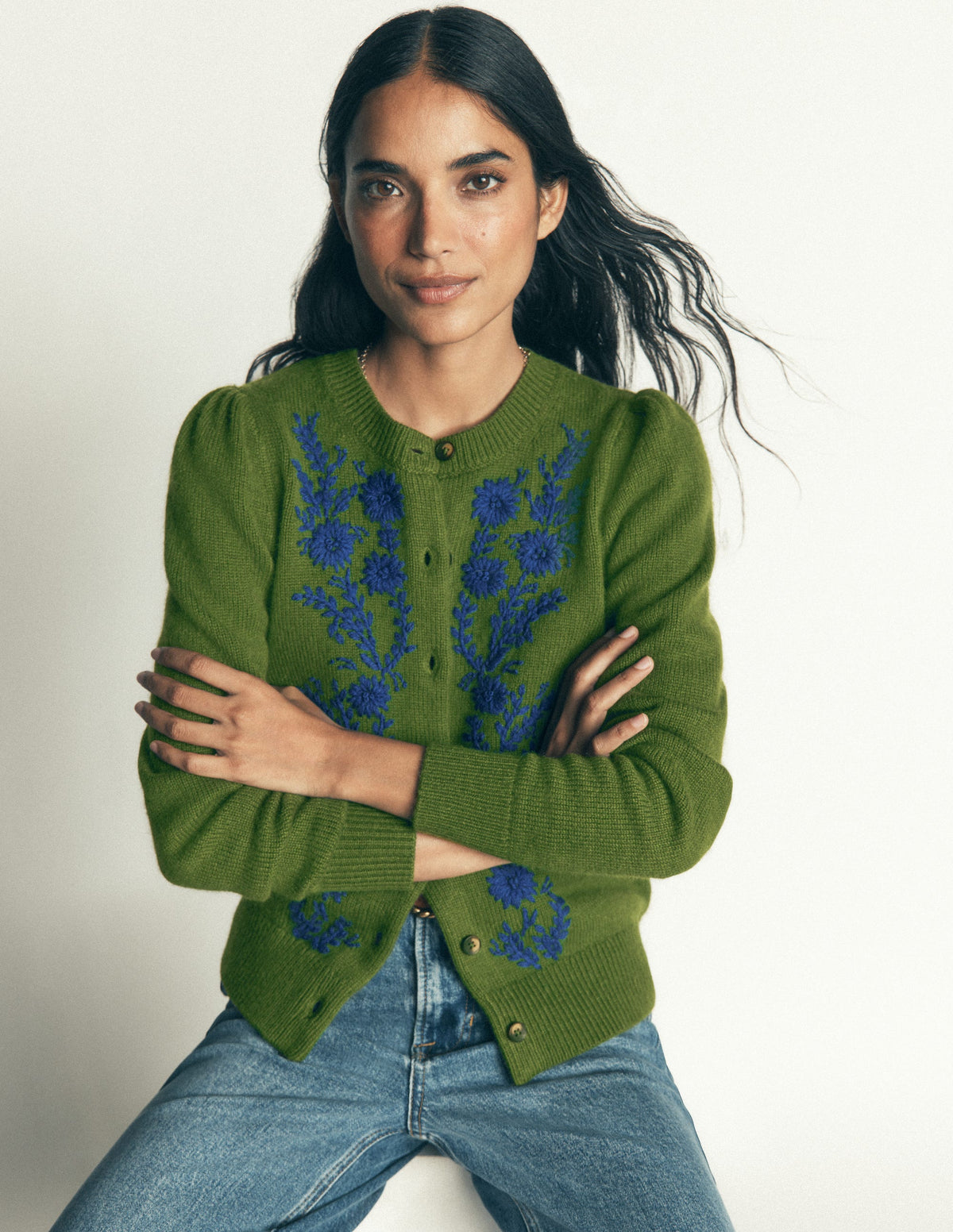 Strickjacke mit Stickerei-Schnittlauch-5