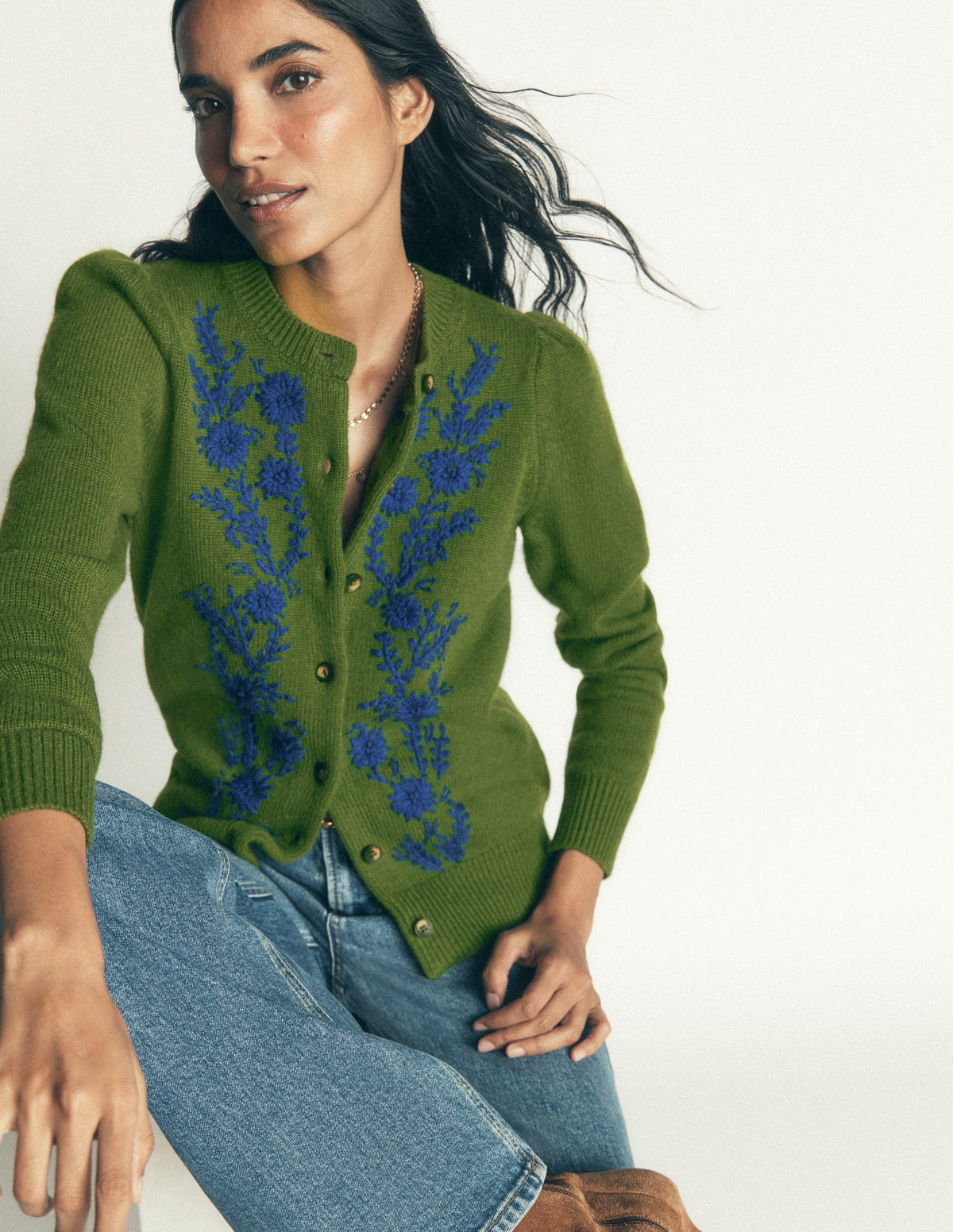 Strickjacke mit Stickerei-Schnittlauch-6