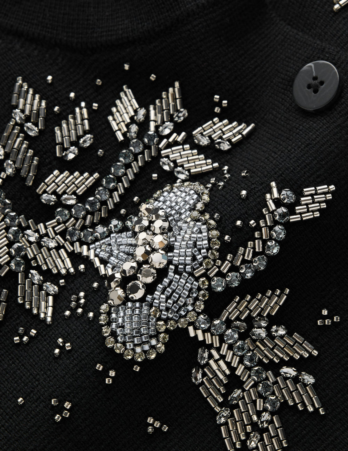 Verzierte Strickjacke-Schwarz - Image 6