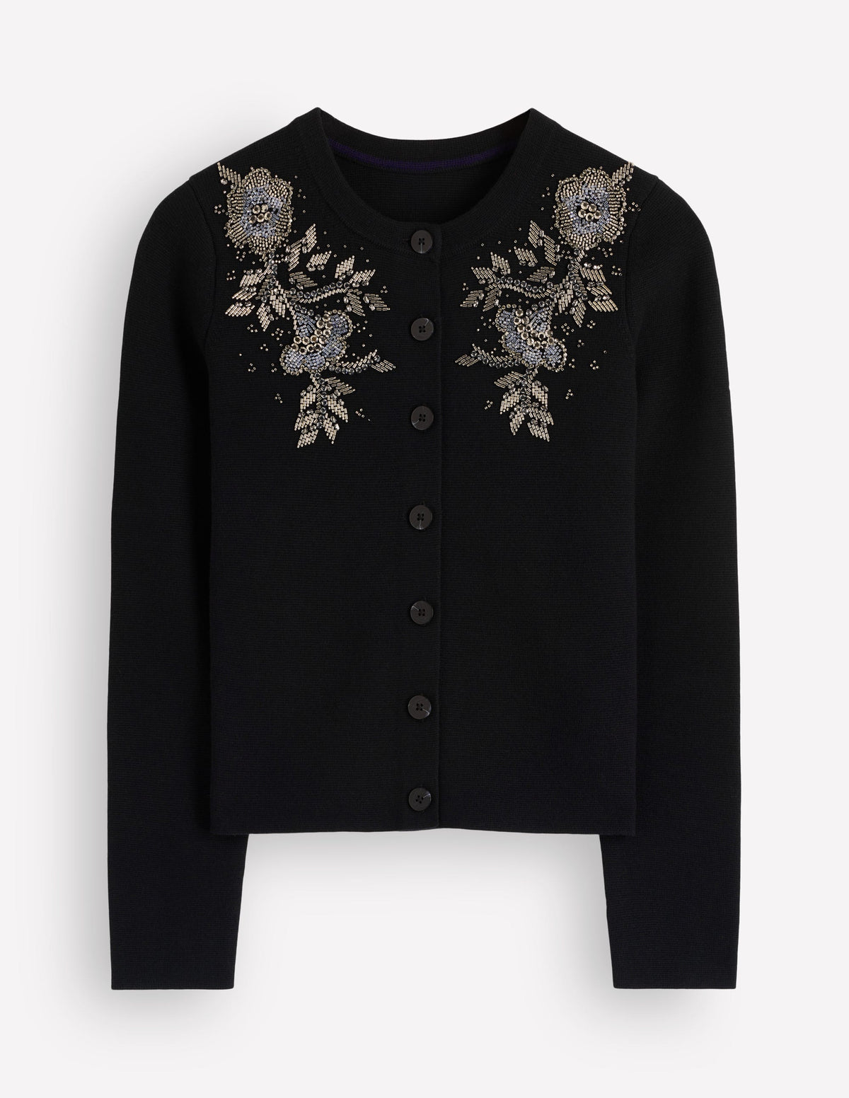 Verzierte Strickjacke-Schwarz - Image 5