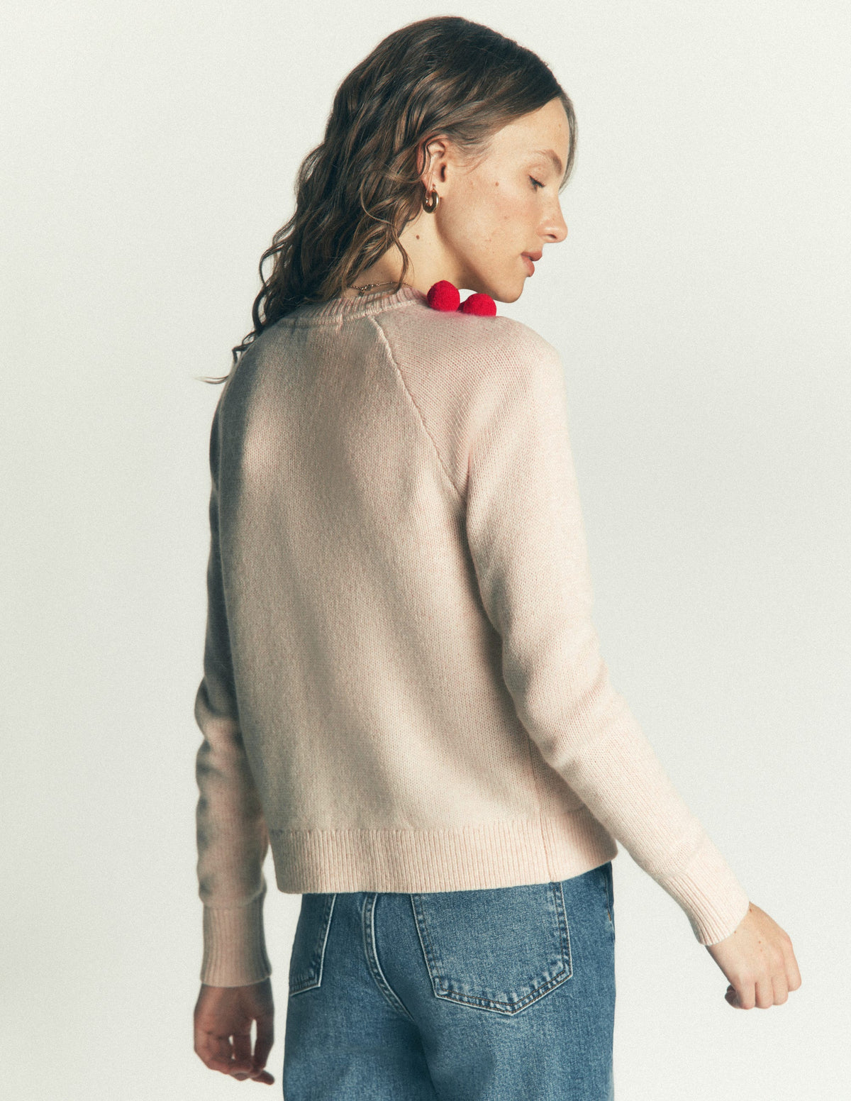 Mae Originelle Strickjacke-Naturweiß, Stechpalmenkranz-3