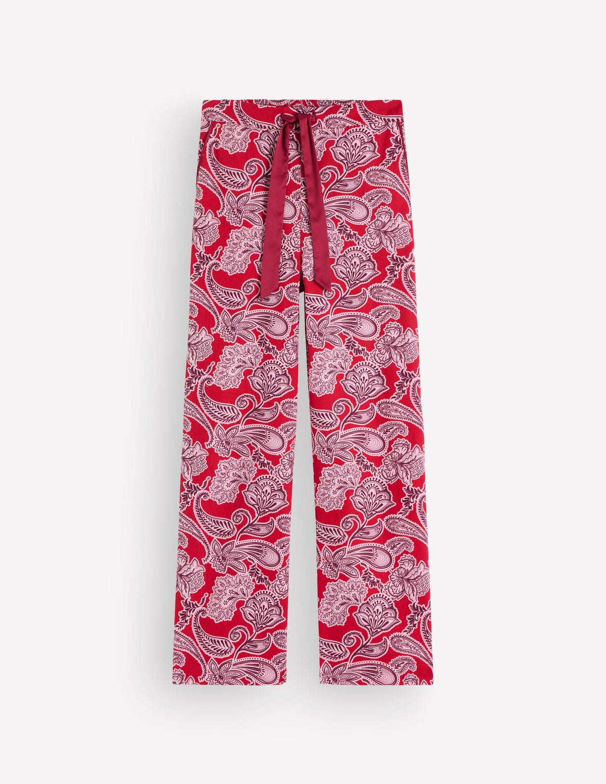 Bas de pyjama en coton-Motif floral rouge - Image 5