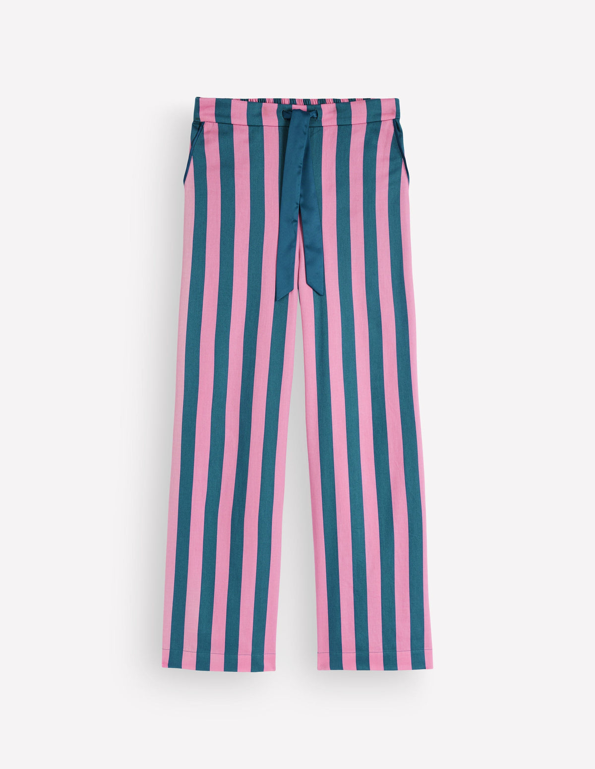 Schlafanzughose aus Baumwolle-Rosa und Blau Streifen-5