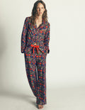 Bas de pyjama en coton brossé-Motif Orange Blossom