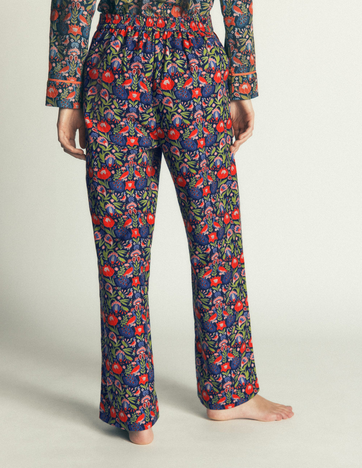 Bas de pyjama en coton brossé-Motif Orange Blossom-3