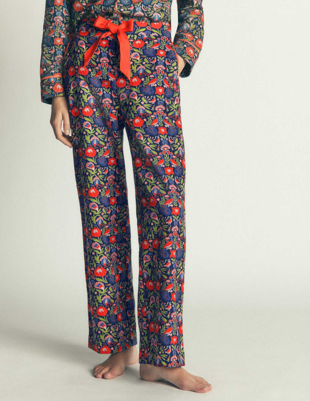 Bas de pyjama en coton brossé-Motif Orange Blossom - Image 4